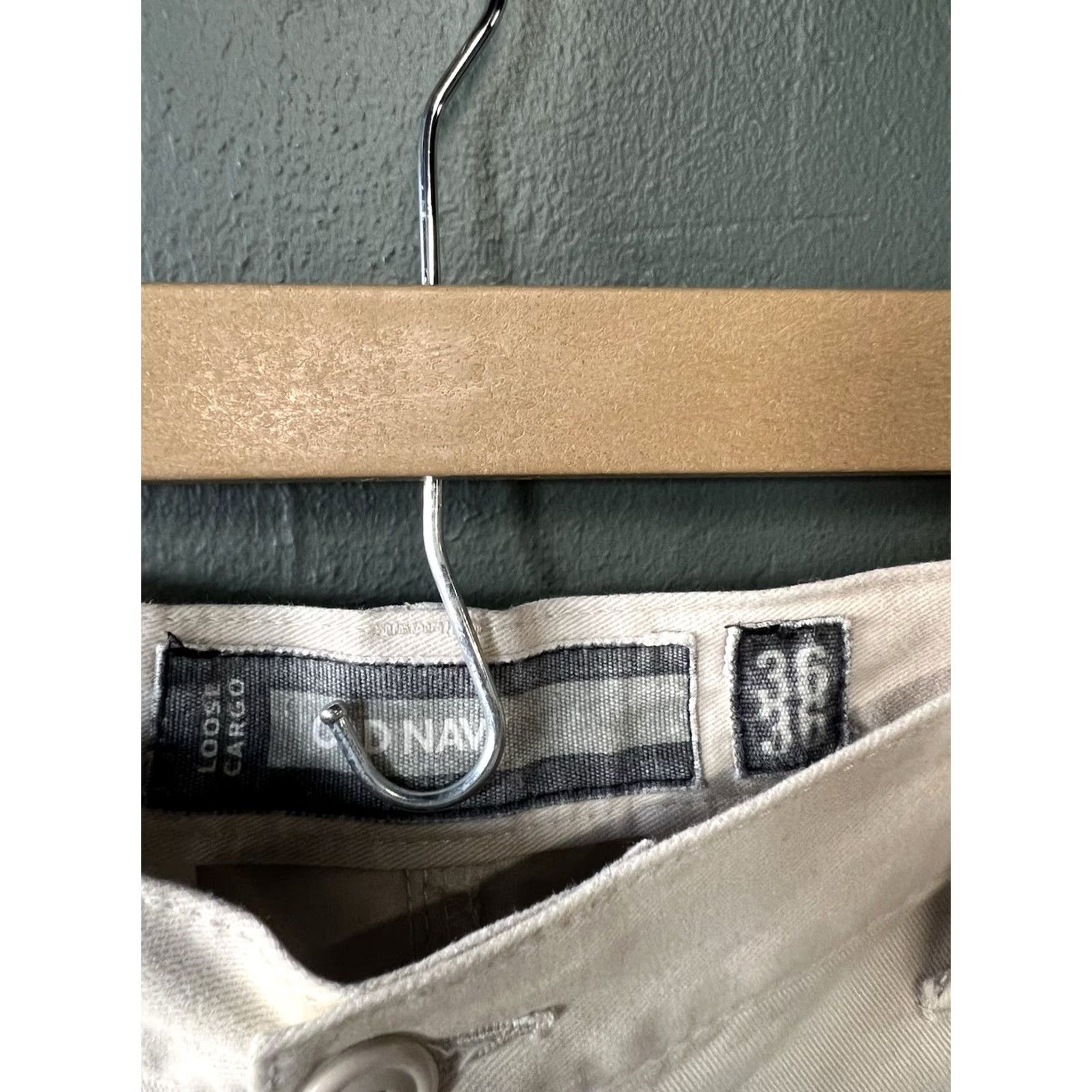 Old Navy VINTAGE Old Navy Cargo Pants Men's 36x32 Brown Cotton Canvas Wide-Leg 90s Y2K Grunge Size US 36 / EU 52 - 3 Thumbnail