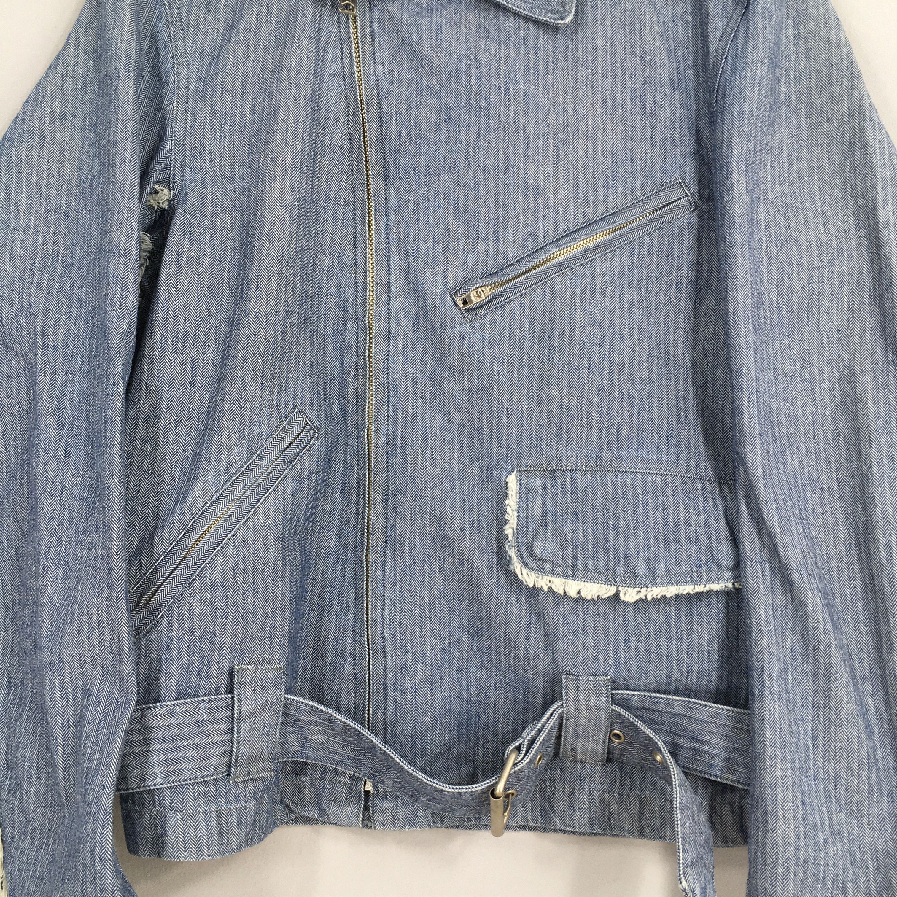 Harley Davidson Vintage Motorcycle Herringbone Stripes Blue Denim Jacket Size US L / EU 52-54 / 3 - 3 Thumbnail