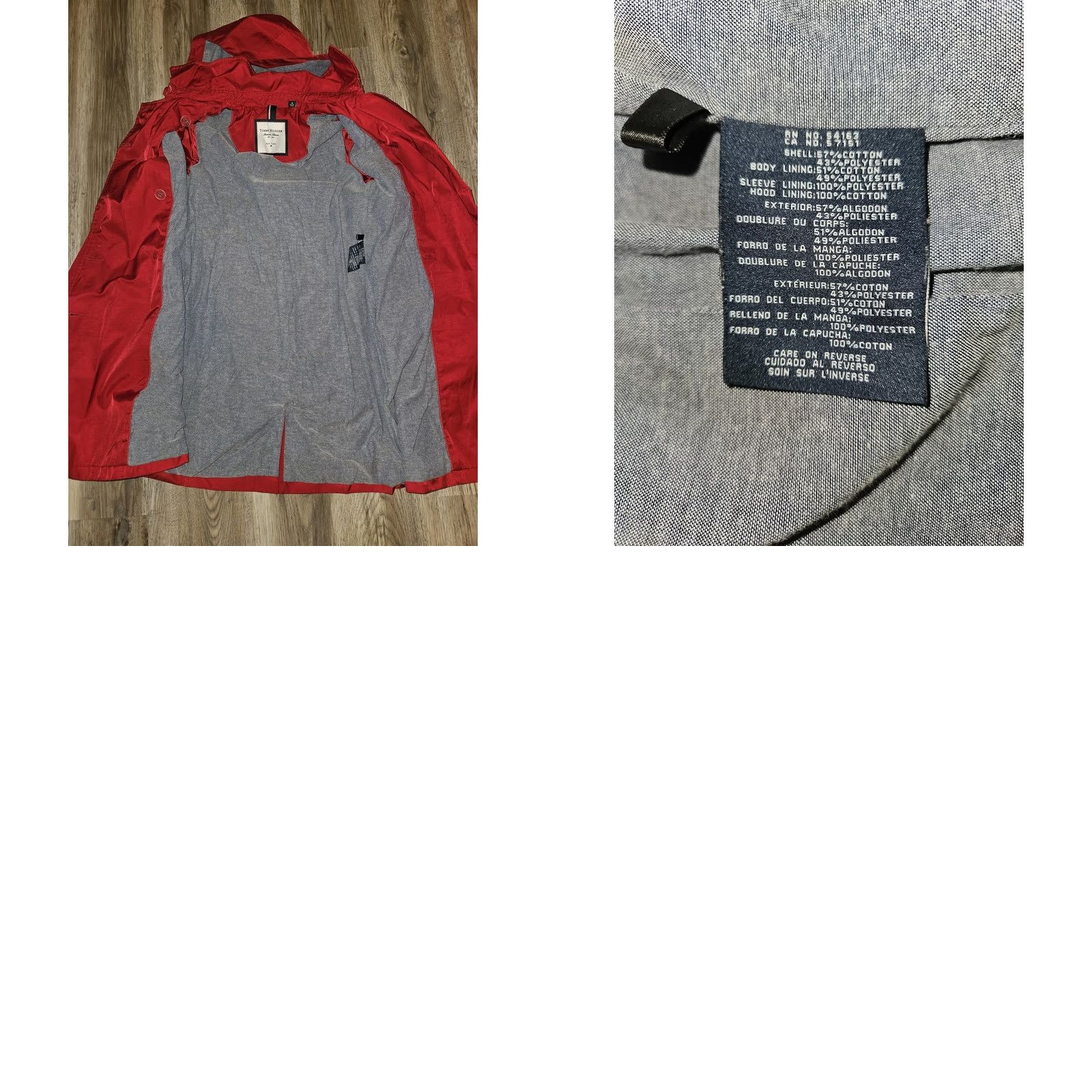 Tommy Hilfiger Tommy Hilfiger Coat Womens M Red Hooded Belted Trench Lined Twill Classic Button Buckle Pockets Mid-Length Apparel Womens Size M / US 6-8 / IT 42-44 - 9 Thumbnail