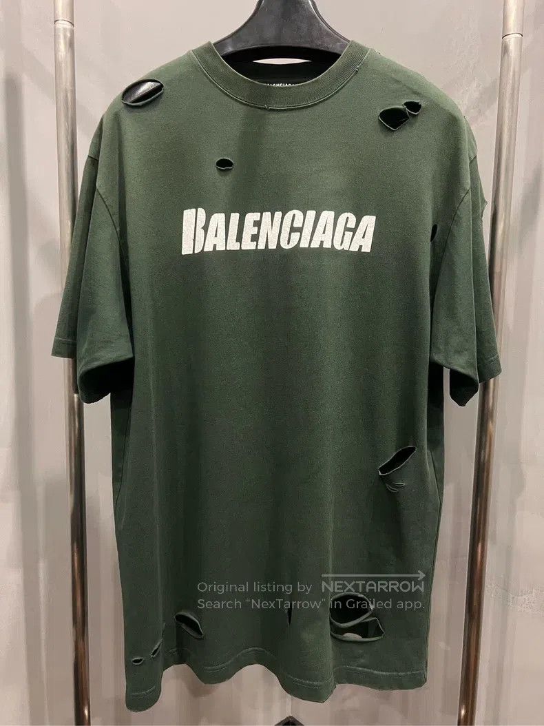 Balenciaga Balenciaga Ripped Short Sleeve Size XXS / US 00 / IT 34 - 1 Thumbnail
