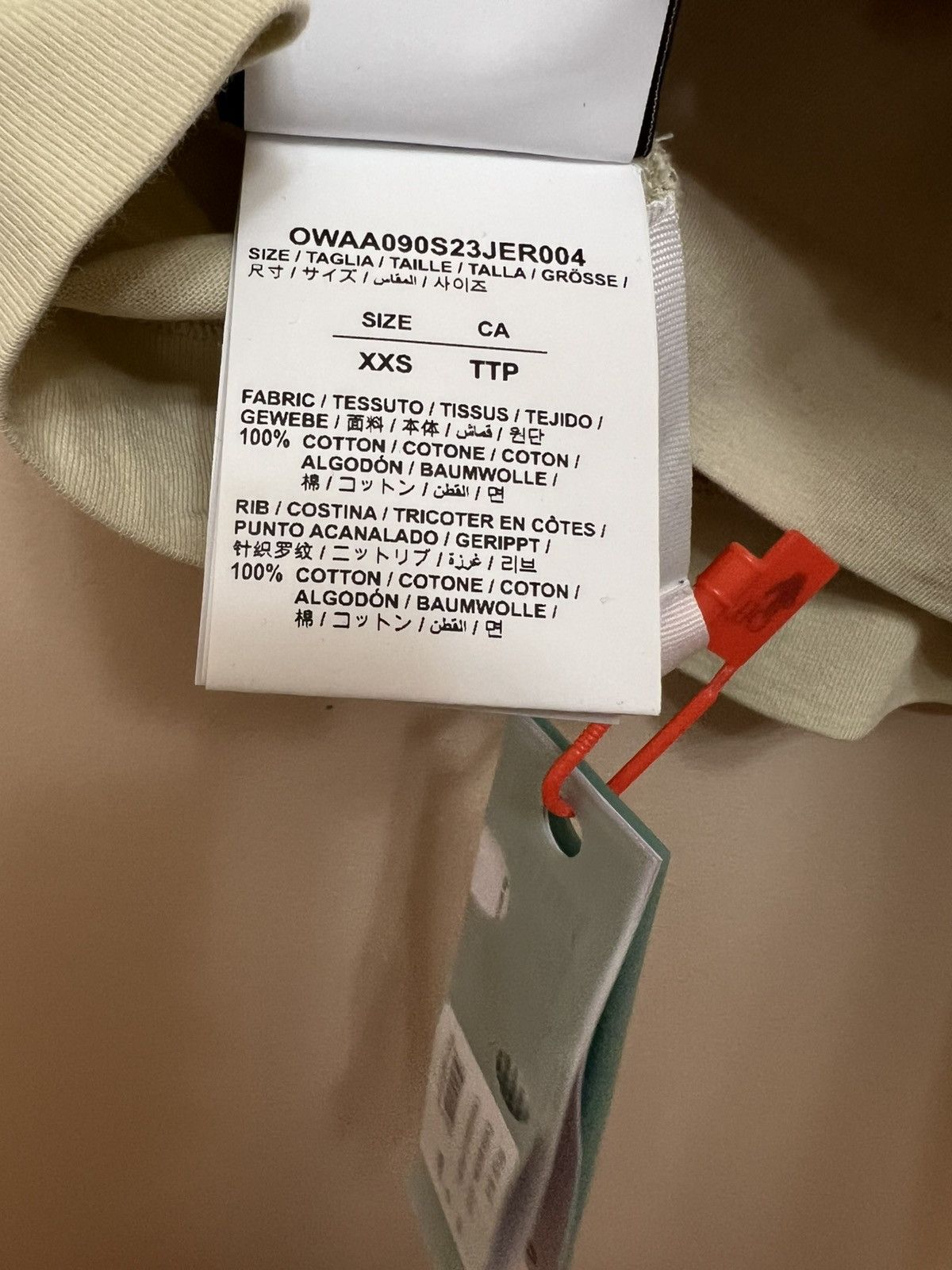 Off-White Off-White Embroidered Baseball Logo Beige Crop Top | 2XS Size XXS / US 00 / IT 34 - 8 Thumbnail