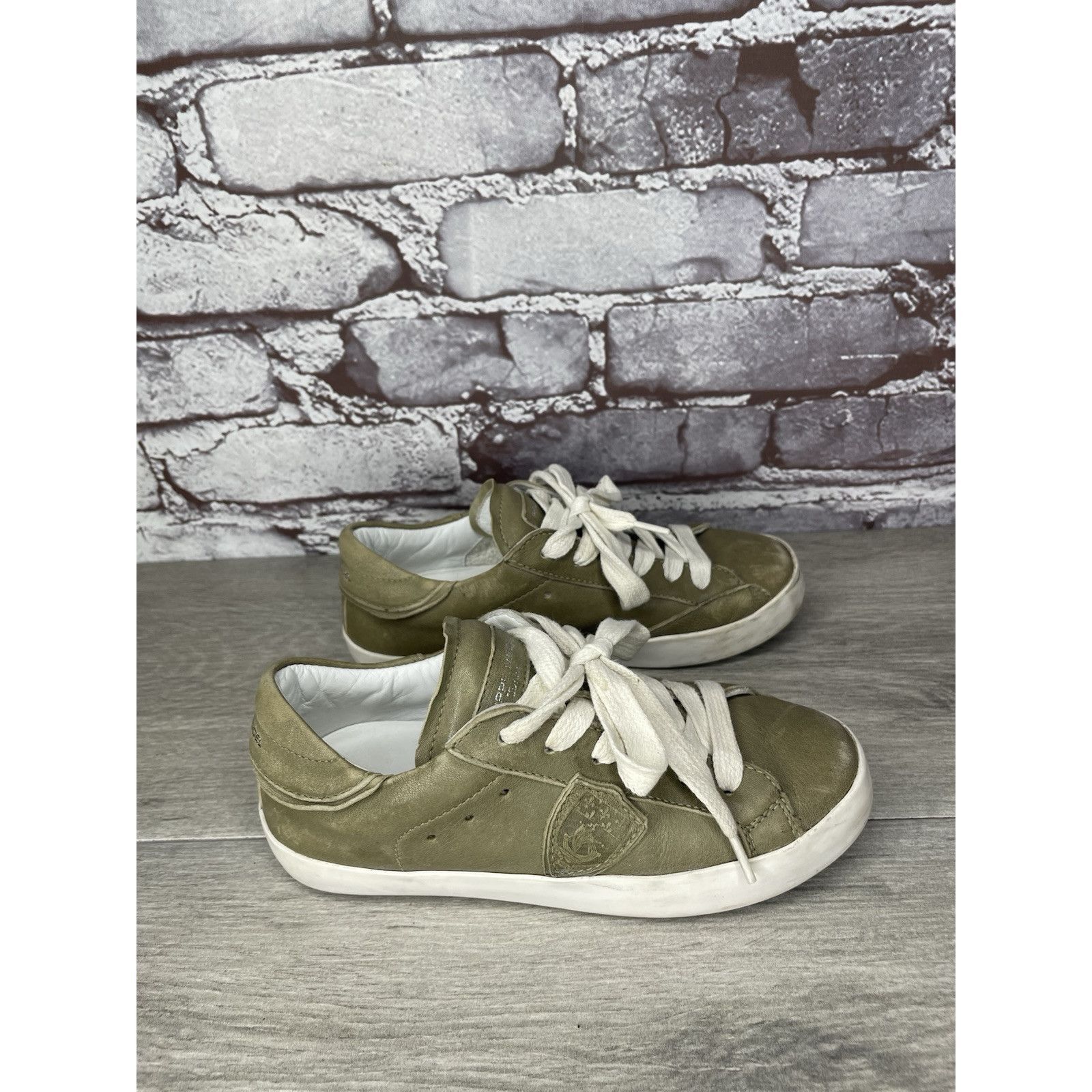 Philippe Model Philippe Model Paris Olive Green Leather Casual Sneakers Jun Size US 12 / IT 42 - 20 Thumbnail