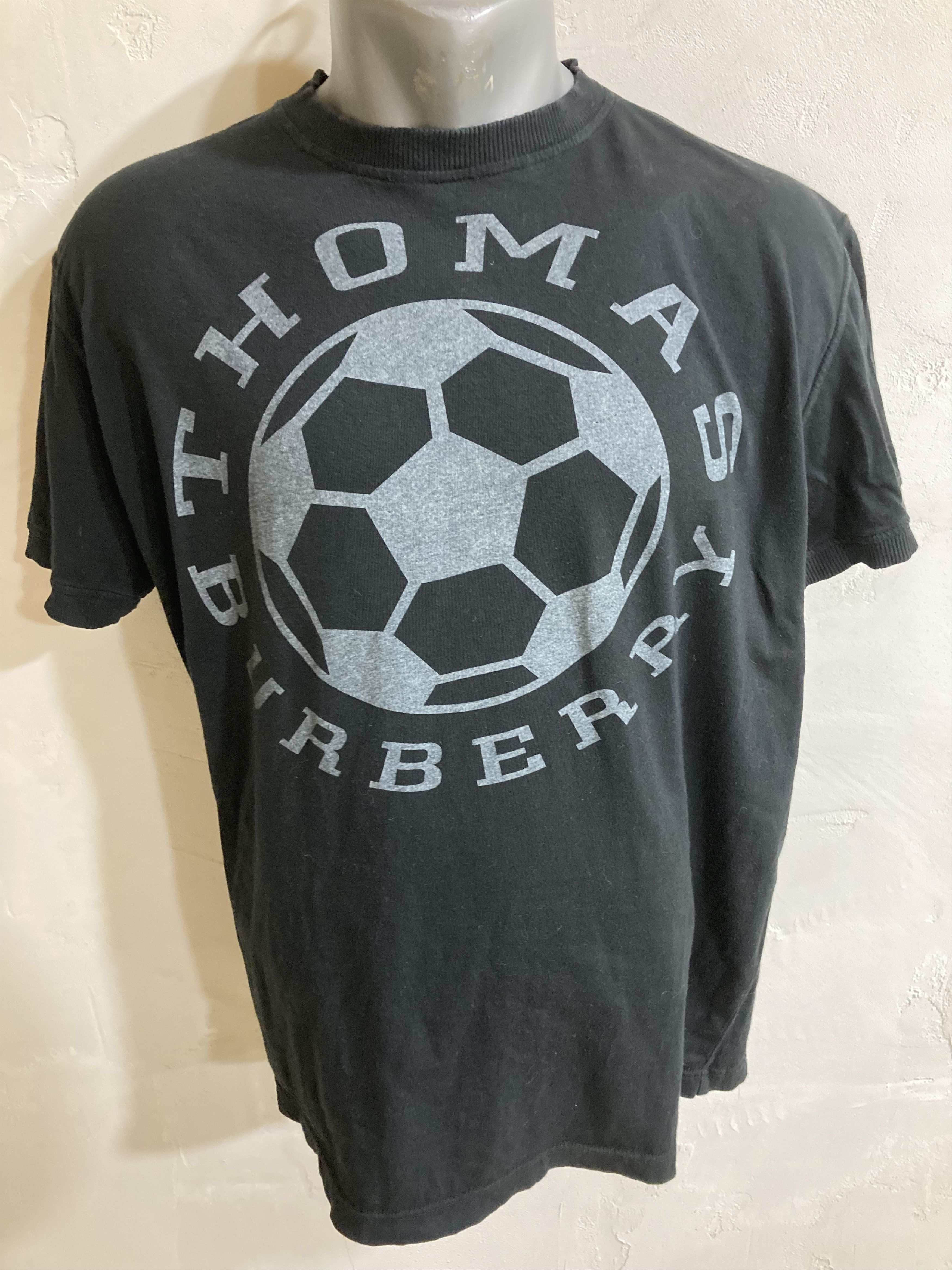 Burberry Vintage Thomas Burberry Ball Big Logo T Shirt Size US XL / EU 56 / 4 - 1 Thumbnail