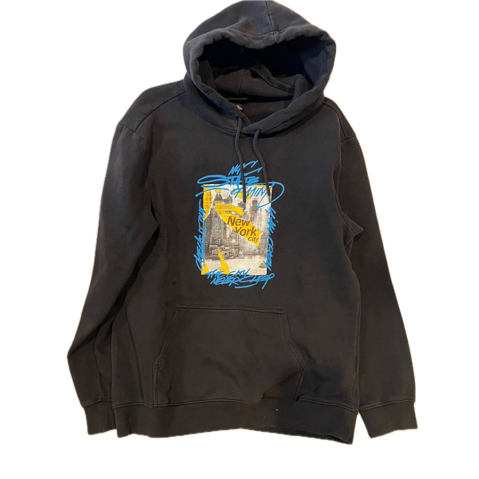 H&M H&M Regular Fit New York Pullover Black Hoodie Mens L Size US L / EU 52-54 / 3 - 1 Thumbnail