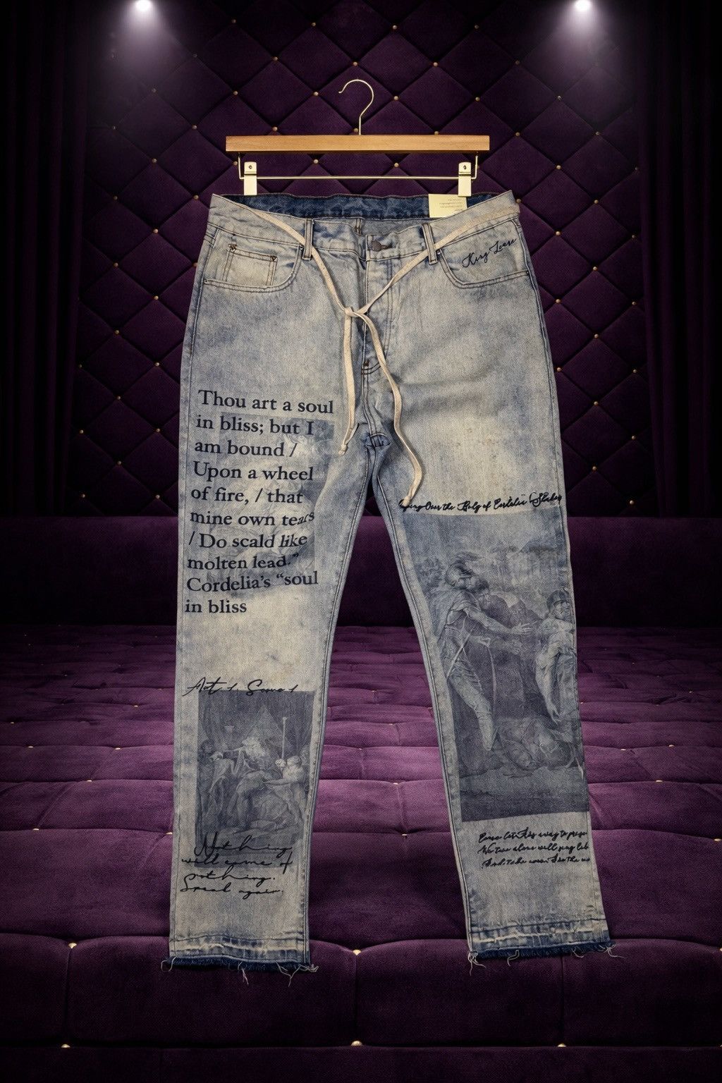 Other DISTRESSED POETRY TEXT PRINT DENIM JEANS Size US 38 / EU 54 - 1 Preview