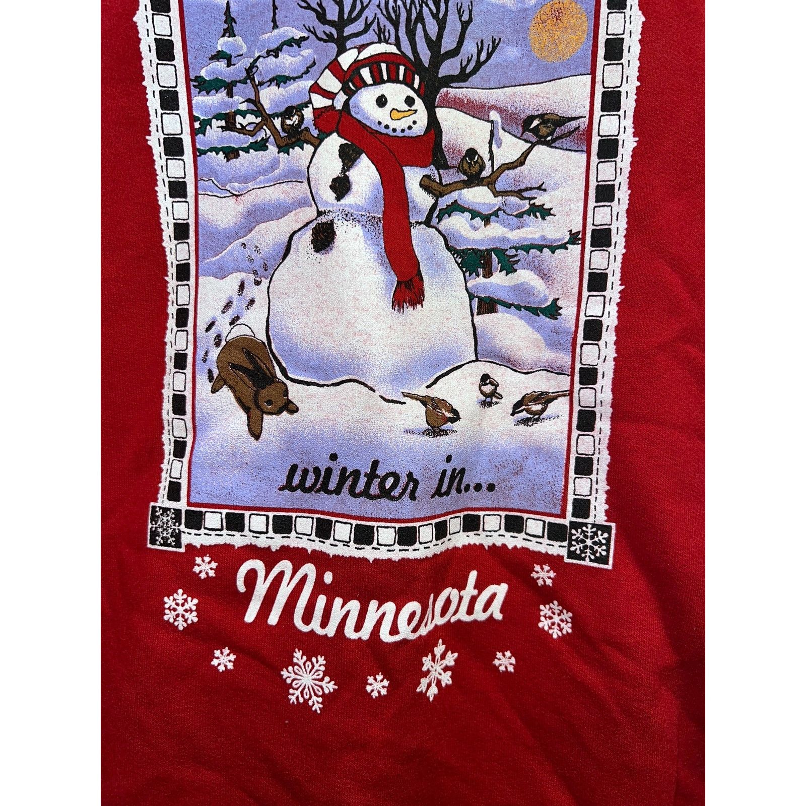 Jerzees Vintage Minnesota Sweatshirt Winter Crewneck Snowman 90s L Size US L / EU 52-54 / 3 - 4 Thumbnail