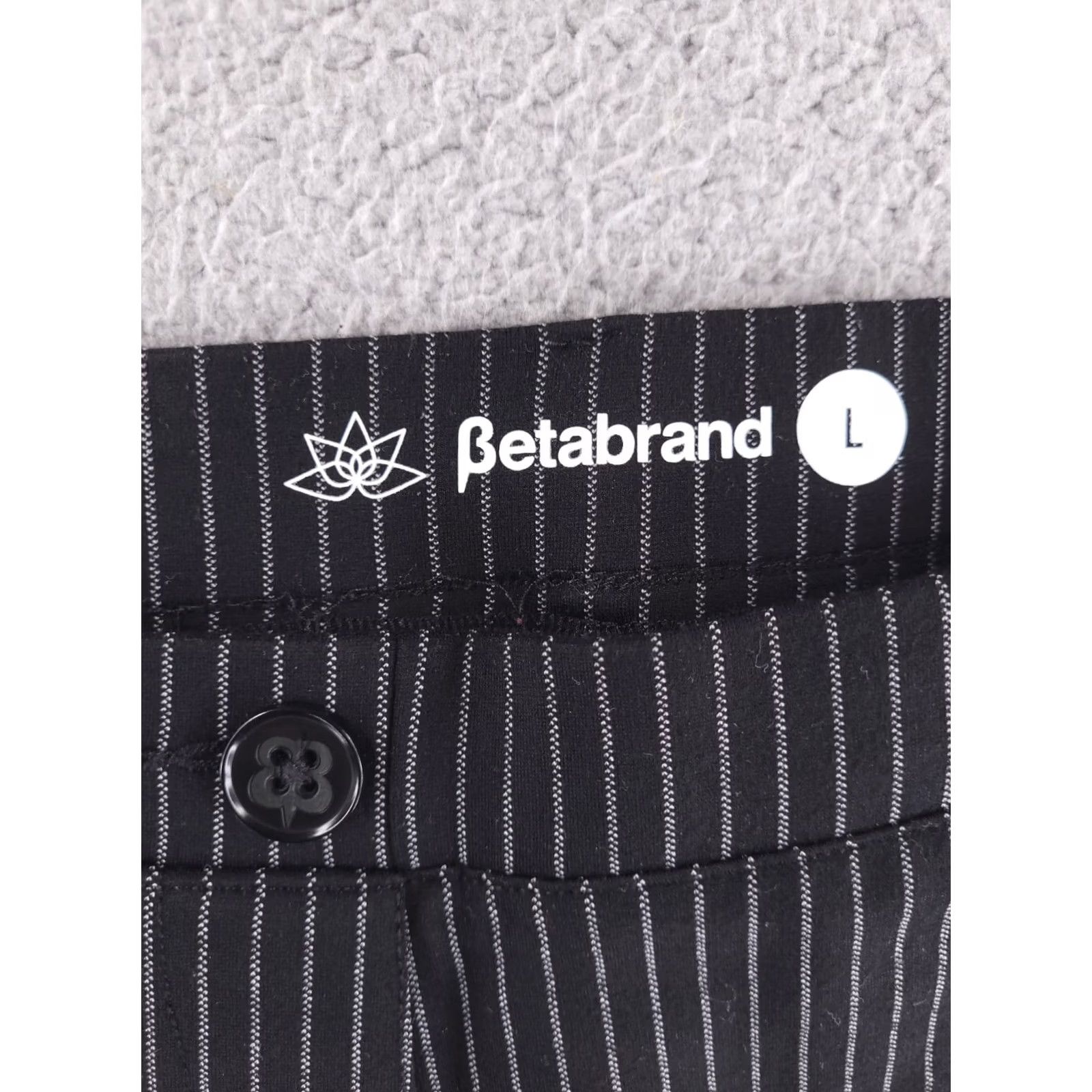 Vintage Betabrand Pants Womens Large Black White Pinstripe Straight Yoga Dress Pants Dress Pants Size 36" / US 14 / IT 50 - 3 Thumbnail