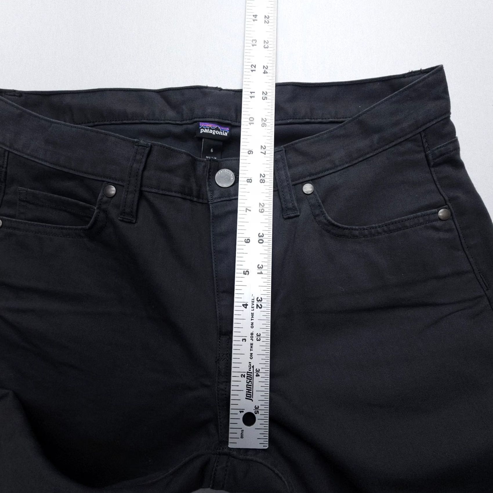Patagonia Patagonia Pinyon Pines Pants Womens 6 Black Slim Hiking Stretch Chino Knit Cotton Blend Zip Front Flat Front Size 28" / US 6 / IT 42 - 6 Thumbnail