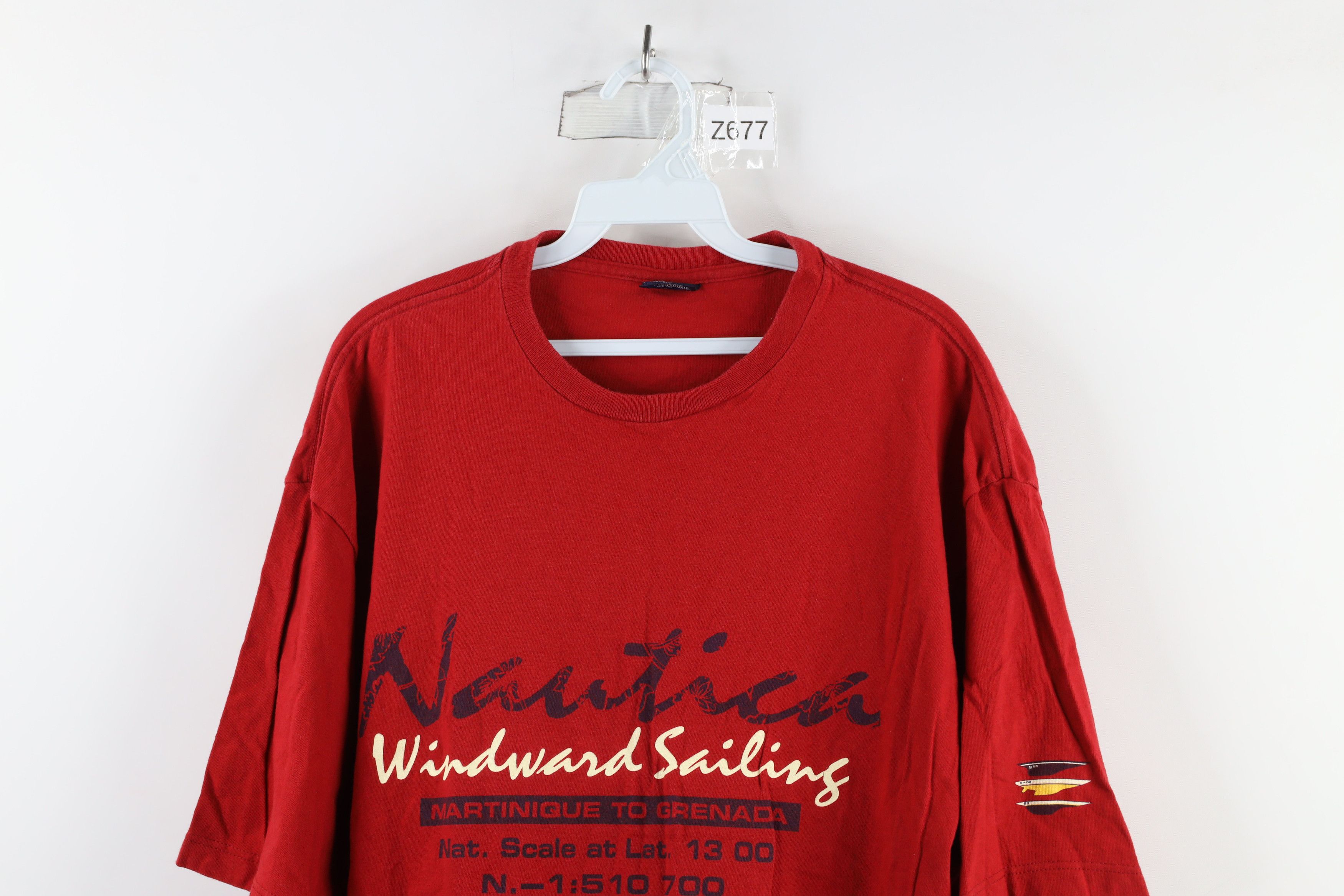Nautica × Vintage Vintage 90s Nautica Windward Sailing Boat T-Shirt Red USA Size US XL / EU 56 / 4 - 2 Thumbnail