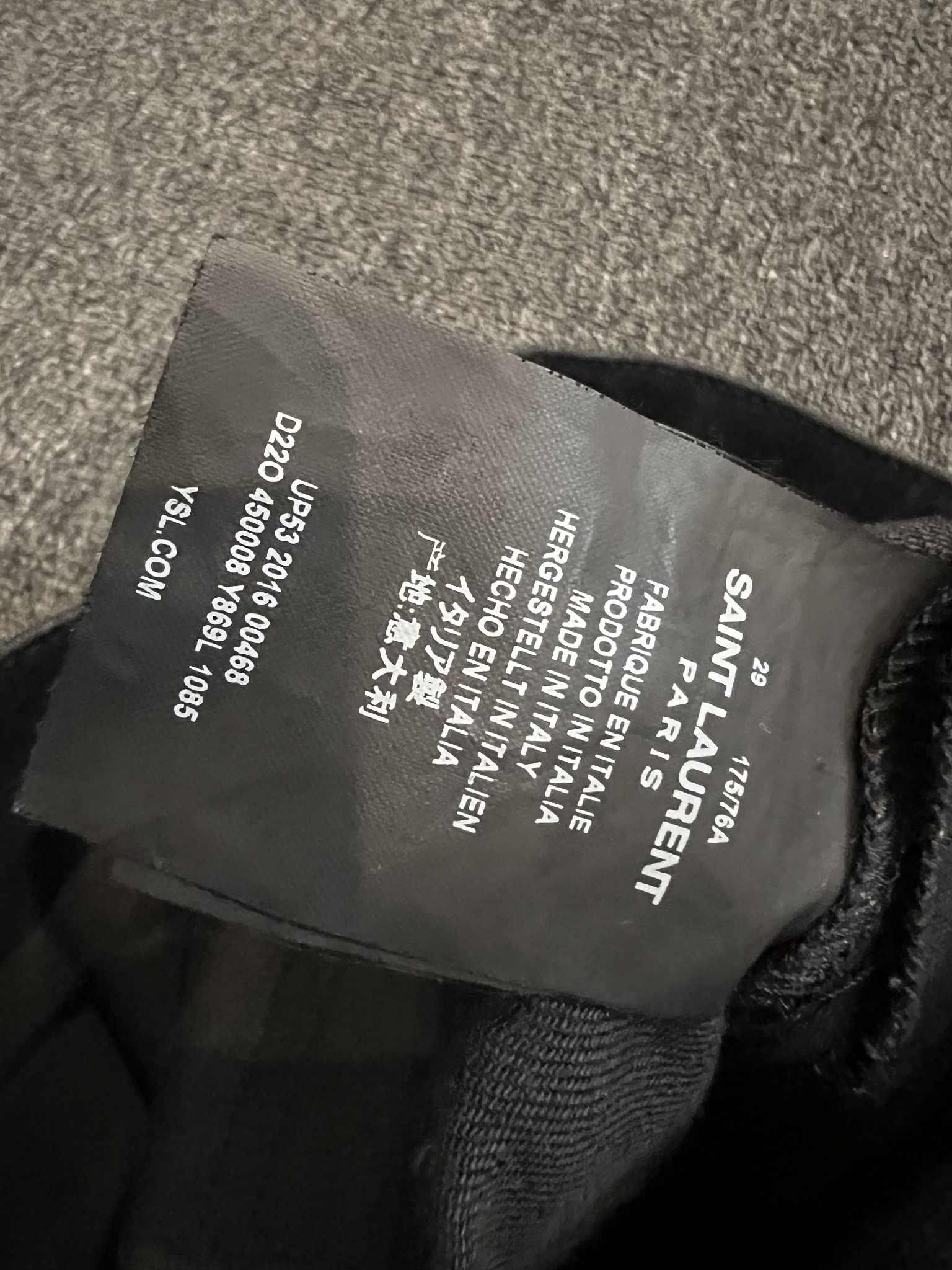 Hedi Slimane × Saint Laurent Paris SAINT LAURENT WAXED RIPPED DENIM JEANS - IT29 Size US 29 - 3 Thumbnail