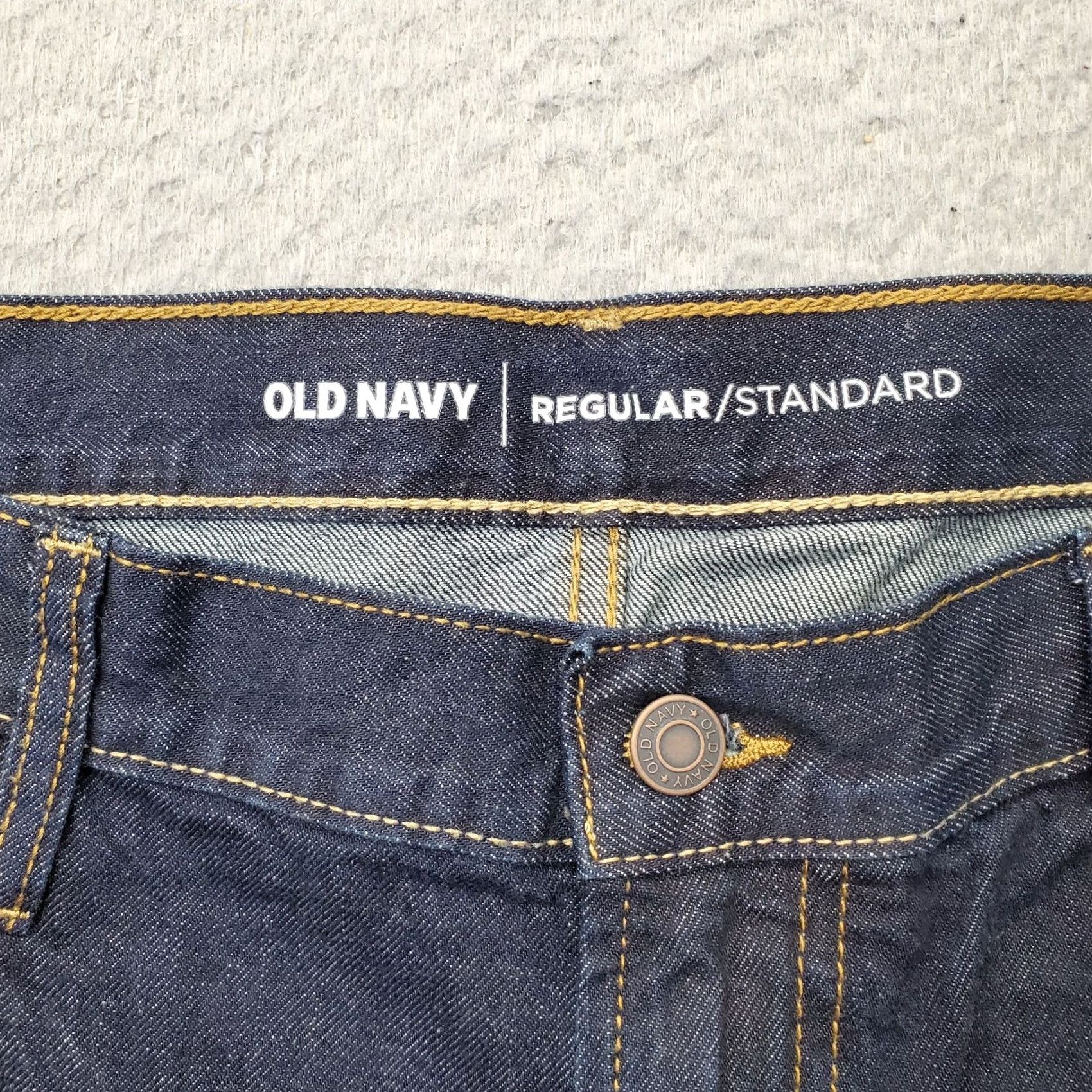 Old Navy Old Navy Mens Straight Jeans 38x36 Blue Denim Regular Fit 5-Pocket 100% Cotton Denim Button Closure Size US 38 / EU 54 - 7 Thumbnail