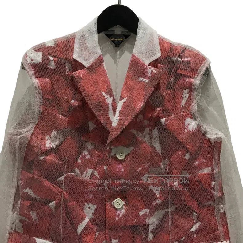 Comme des Garcons Comme Des Garcons Mainline sheer red ink jacket Size S / US 4 / IT 40 - 3 Thumbnail