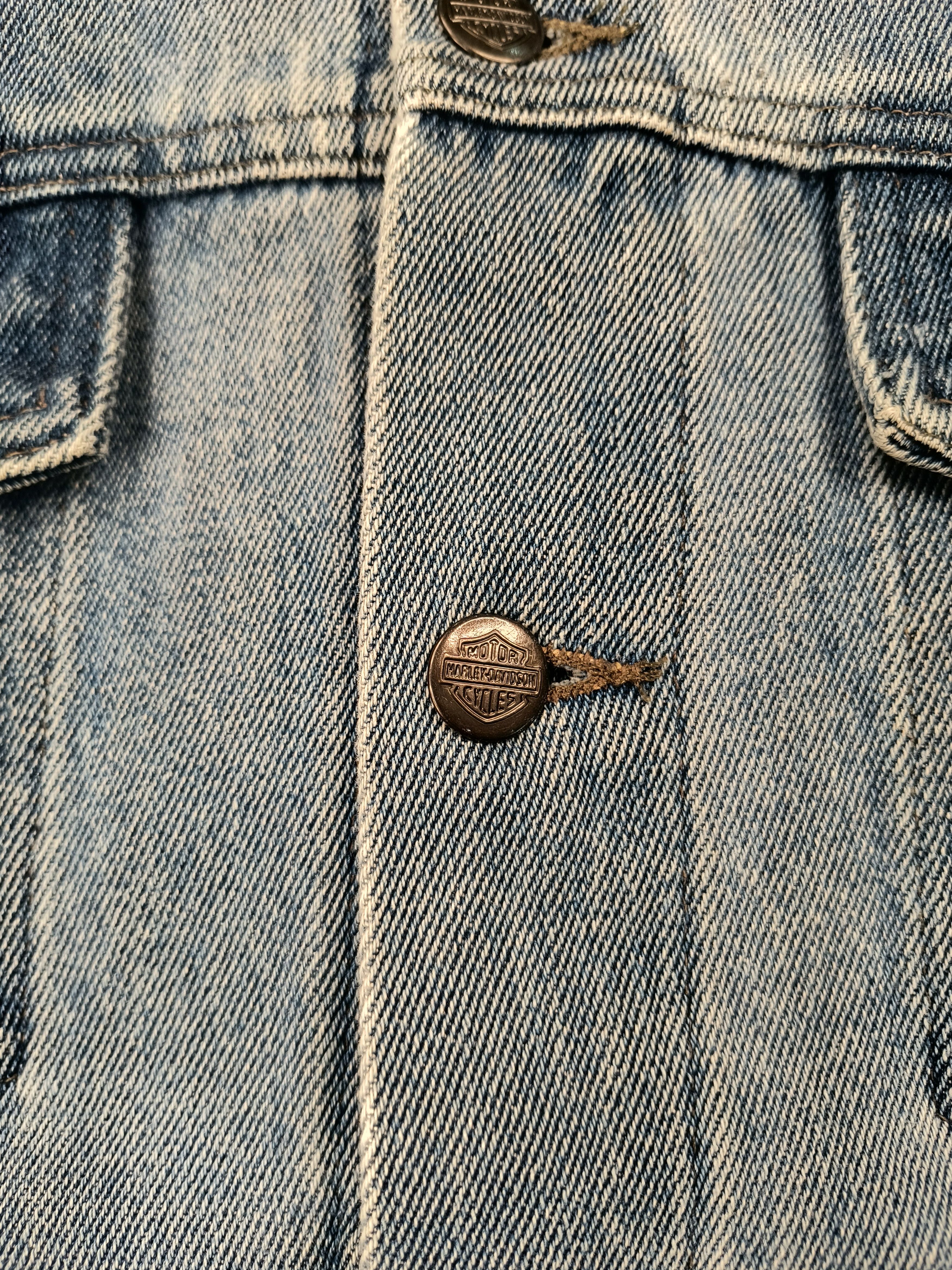 Harley Davidson Vintage Biker Blues Harley Davidson leather denim vest Size US M / EU 48-50 / 2 - 5 Thumbnail