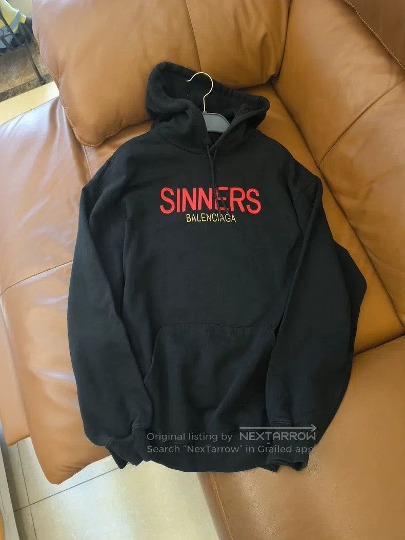 Balenciaga Balenciaga Sinners embroidery logo hoodie Size US XXS / EU 40 - 1 Thumbnail