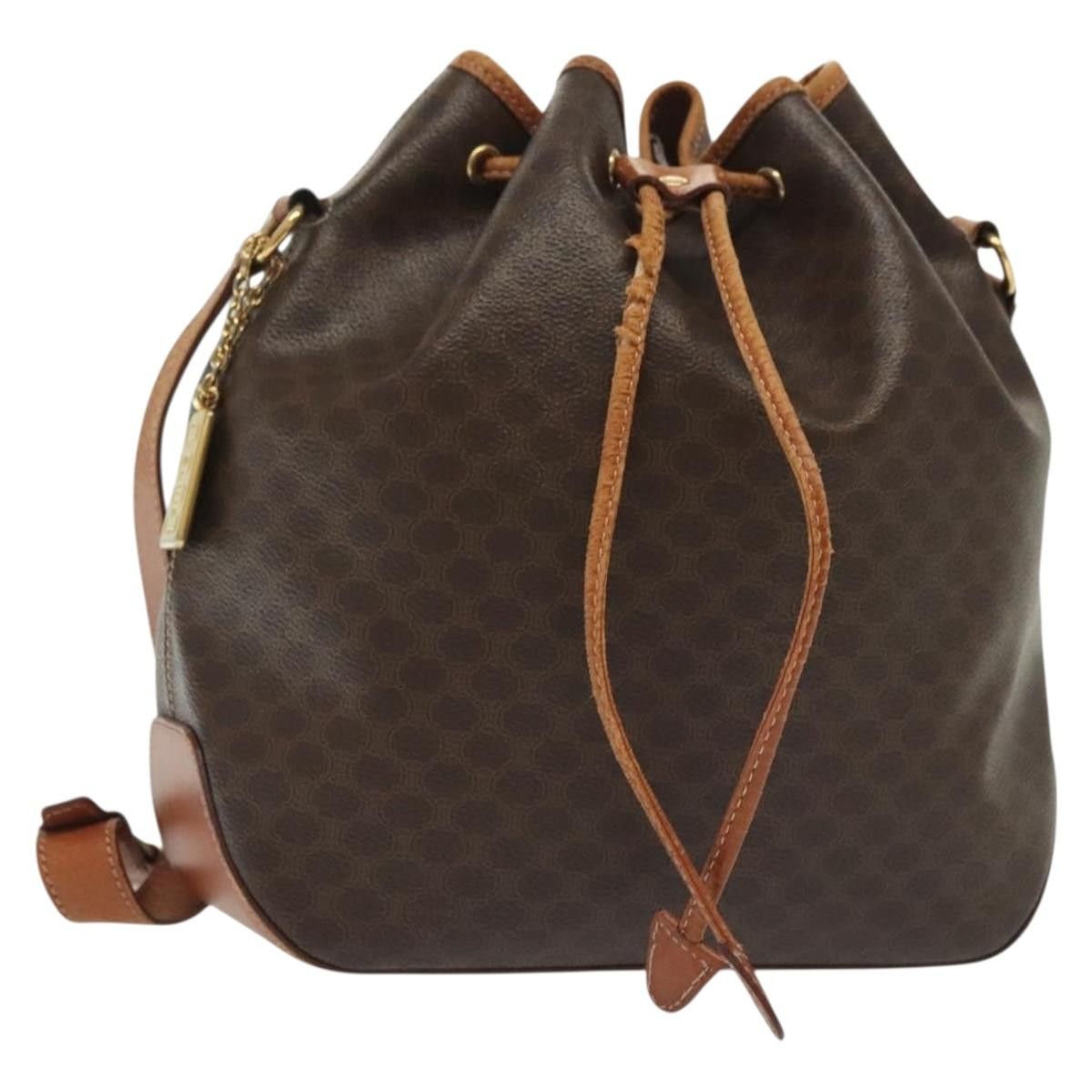 Celine CELINE Macadam Canvas Shoulder Bag Pvc Leather Brown Gold Size ONE SIZE - 1 Thumbnail