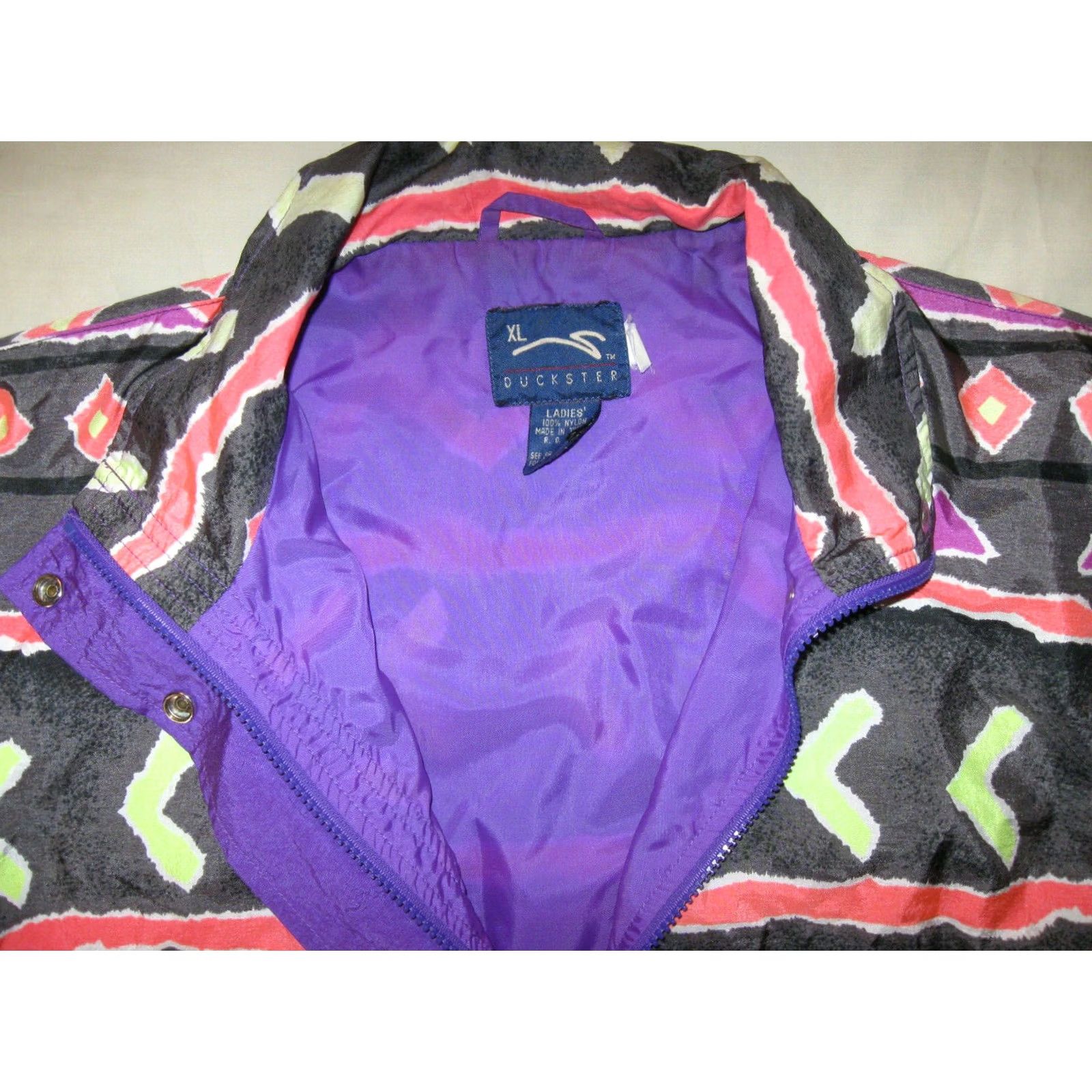 Pinko VINTAGE Duckster Windbreaker Jacket Women's XL Ladies Retro 90s Purple Pink Size XL / US 12-14 / IT 48-50 - 3 Thumbnail