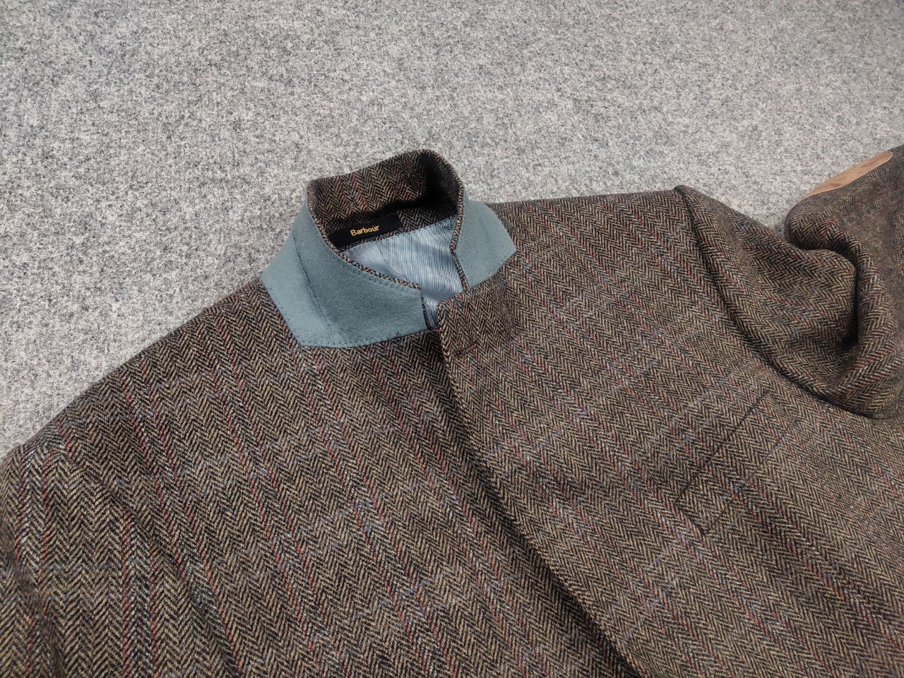 Barbour Vintage Barbour herren Wool Tweed herringbone Blazer Jacket Size US L / EU 52-54 / 3 - 11 Thumbnail