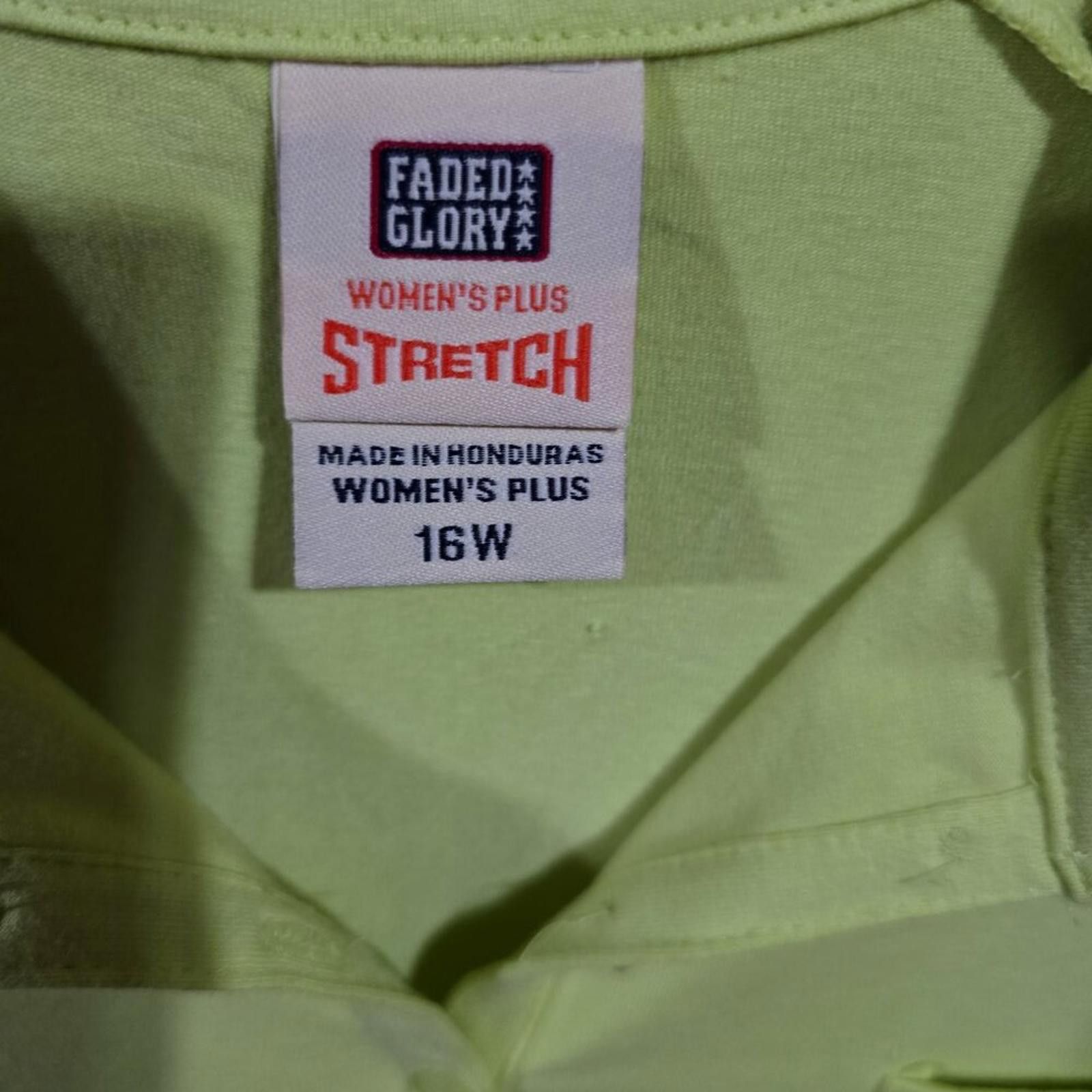 Faded Glory Faded Glory Stretch Light Green Pullover Top Collared Size XXL / US 16-18 / IT 52-54 - 3 Thumbnail