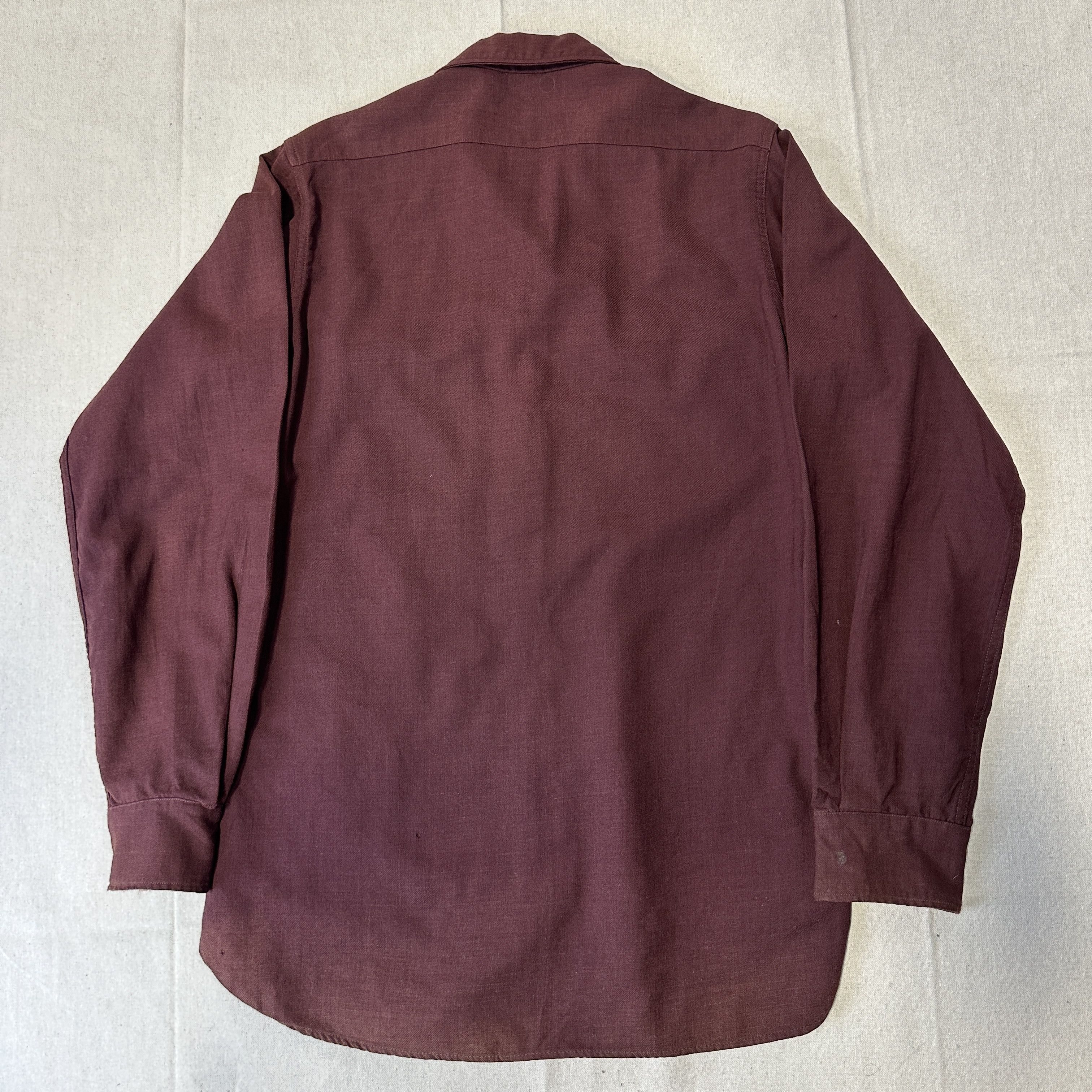 Other Vintage Burgundy Gabardine Gusset Work Shirt Size L 40s Size US L / EU 52-54 / 3 - 5 Thumbnail