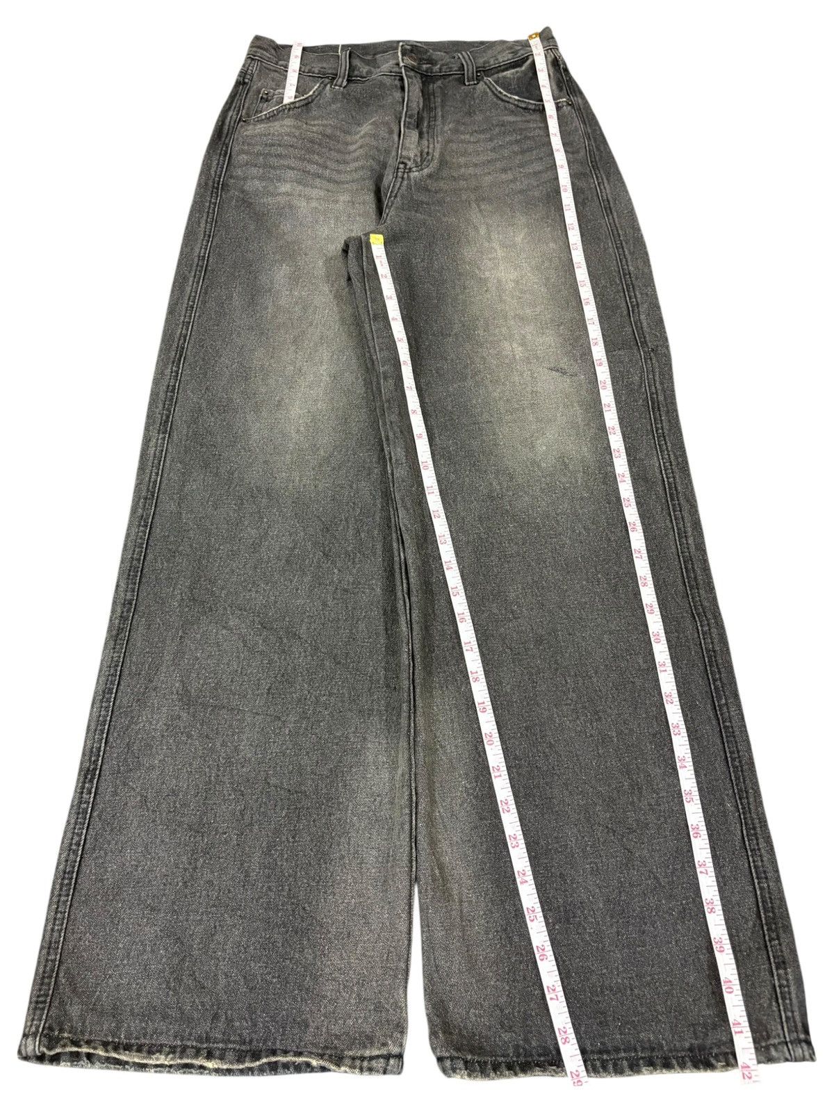 Other Vintage Japanese Faded Wash Distress Wide Leg Baggy Jeans Size 28" / US 6 / IT 42 - 12 Thumbnail