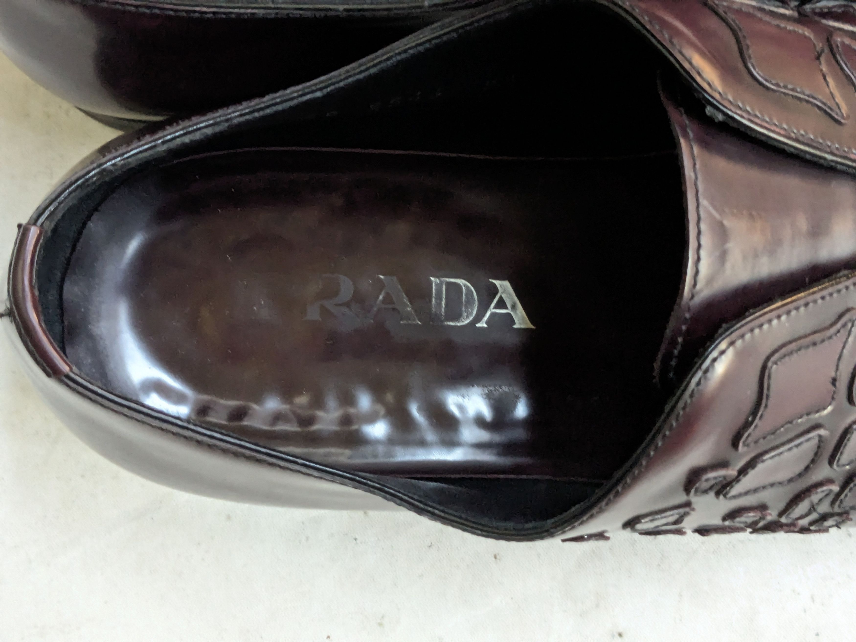 Prada Prada Oxfords Burgundy 9.5 Croc Pattern Leather Size US 9.5 / EU 42-43 - 14 Thumbnail