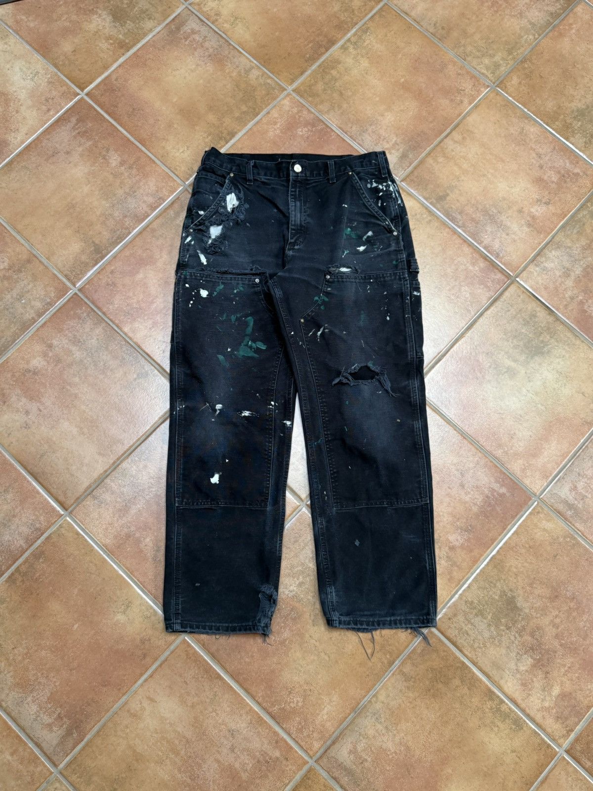 Carhartt Vintage Faded and Distressed Carhartt Double Knees Size US 33 - 1 Thumbnail