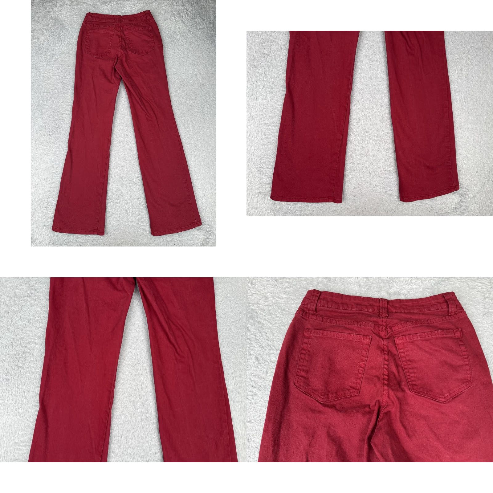 Denime Mu Jeans Womens Jeans Bootcut Red 4 Mid Rise Stretch Denim 31 Inseam 5-Pocket Size 27" / US 4 / IT 40 - 10 Thumbnail