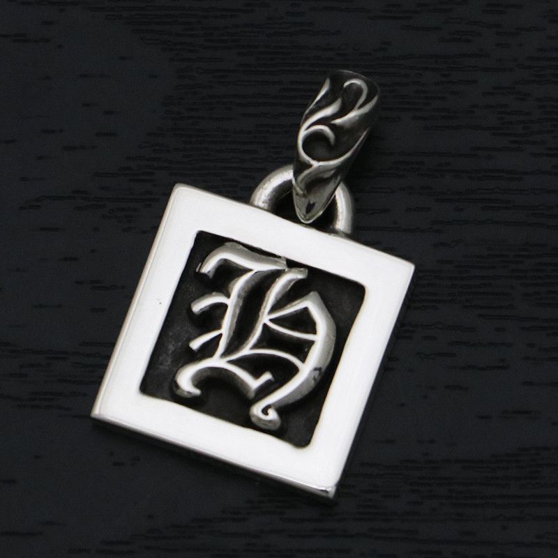 image of Chrome Hearts Framed Letter "h" Pendant in Silver, Men's
