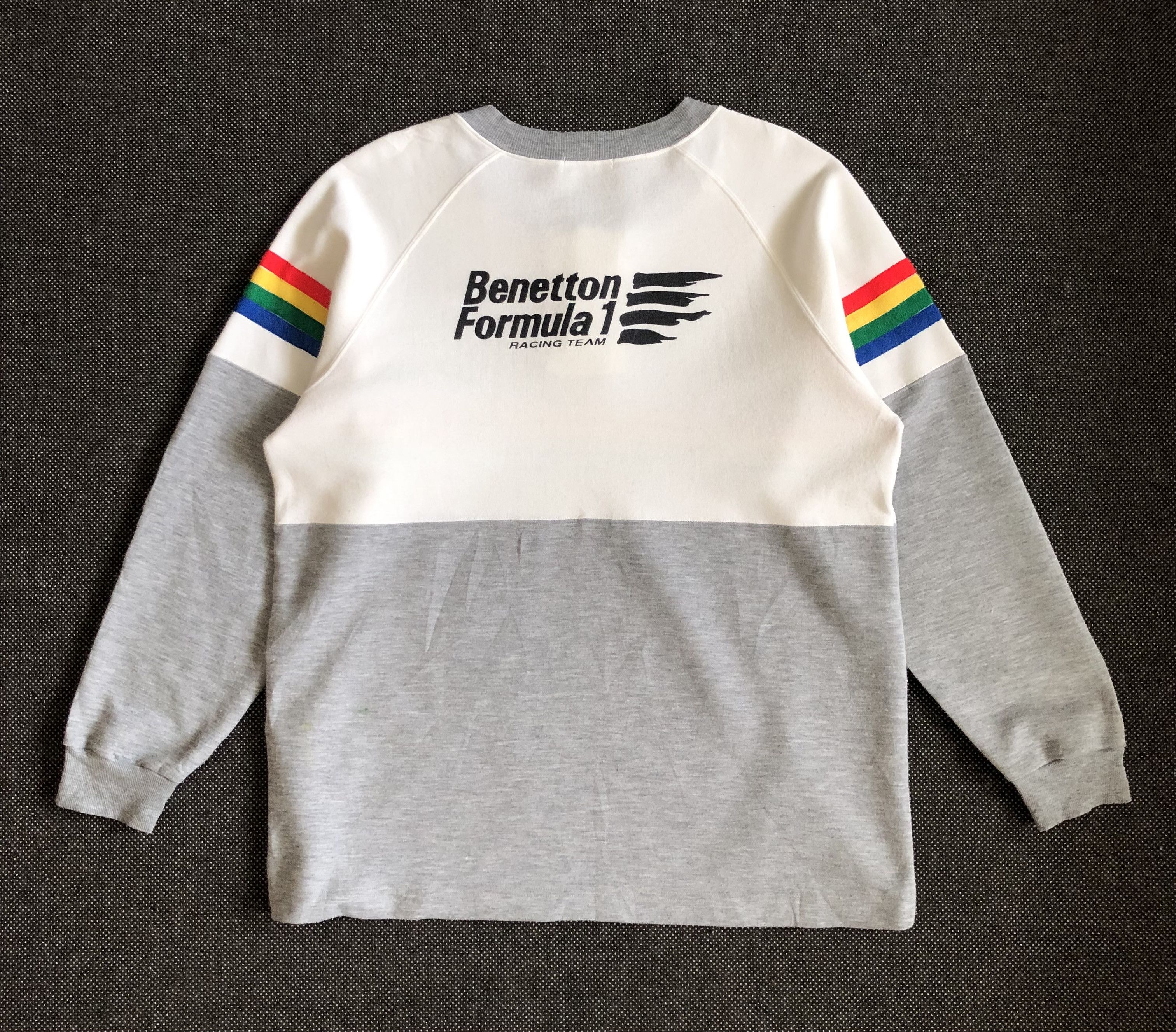 Benetton VINTAGE BENETTON F1 RACING TEAM SWEAT BUTTON PULLOVER 65:35 Size US L / EU 52-54 / 3 - 2 Thumbnail