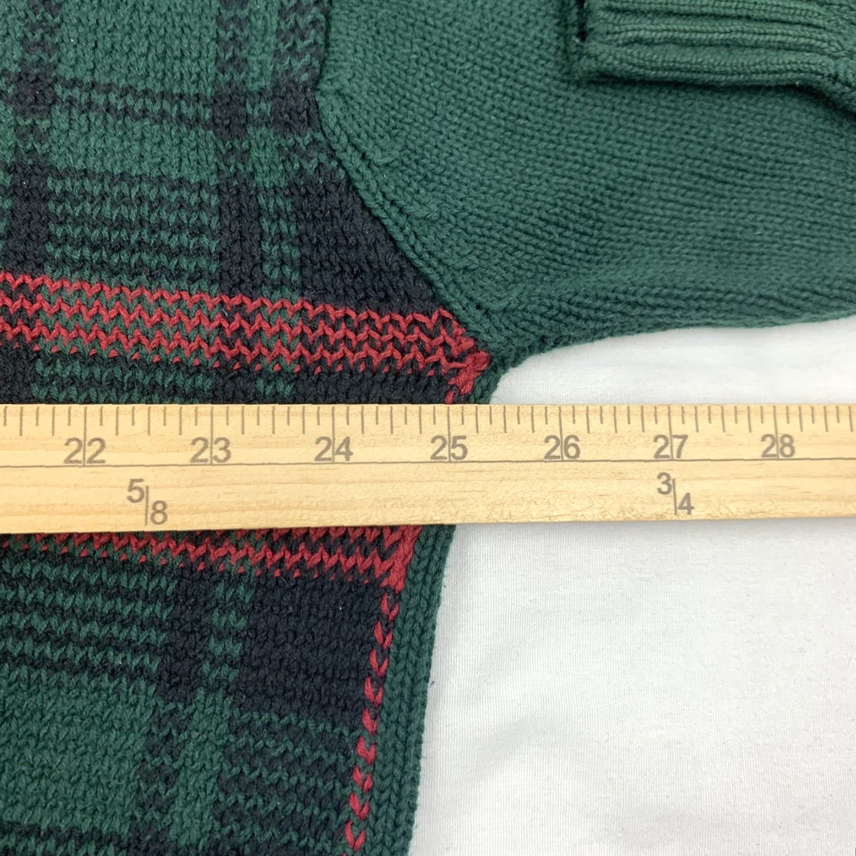 Tommy Hilfiger VINTAGE Tommy Hilfiger Sweater Men XL Green Plaid Knit Crewneck Pullover Logo 90s Size US XL / EU 56 / 4 - 6 Thumbnail