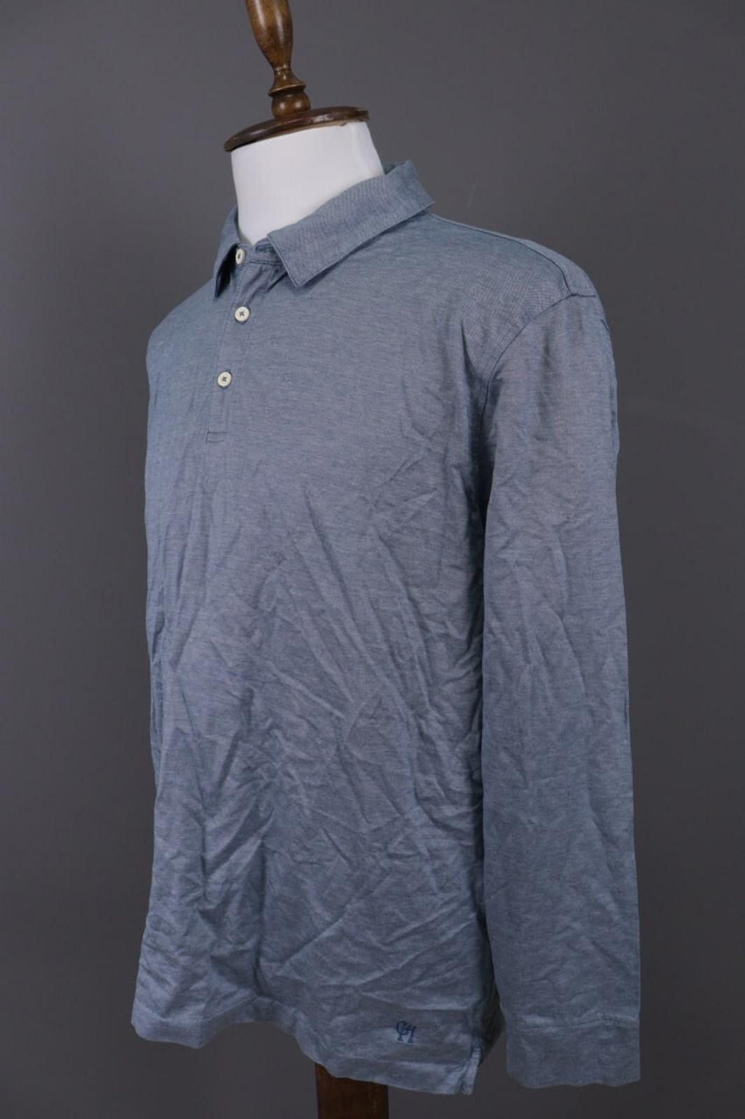 Gieves & Hawkes Gieves & Hawkes Blue Long Sleeve Polo Shirt Size XXL Size US XXL / EU 58 / 5 - 5 Thumbnail
