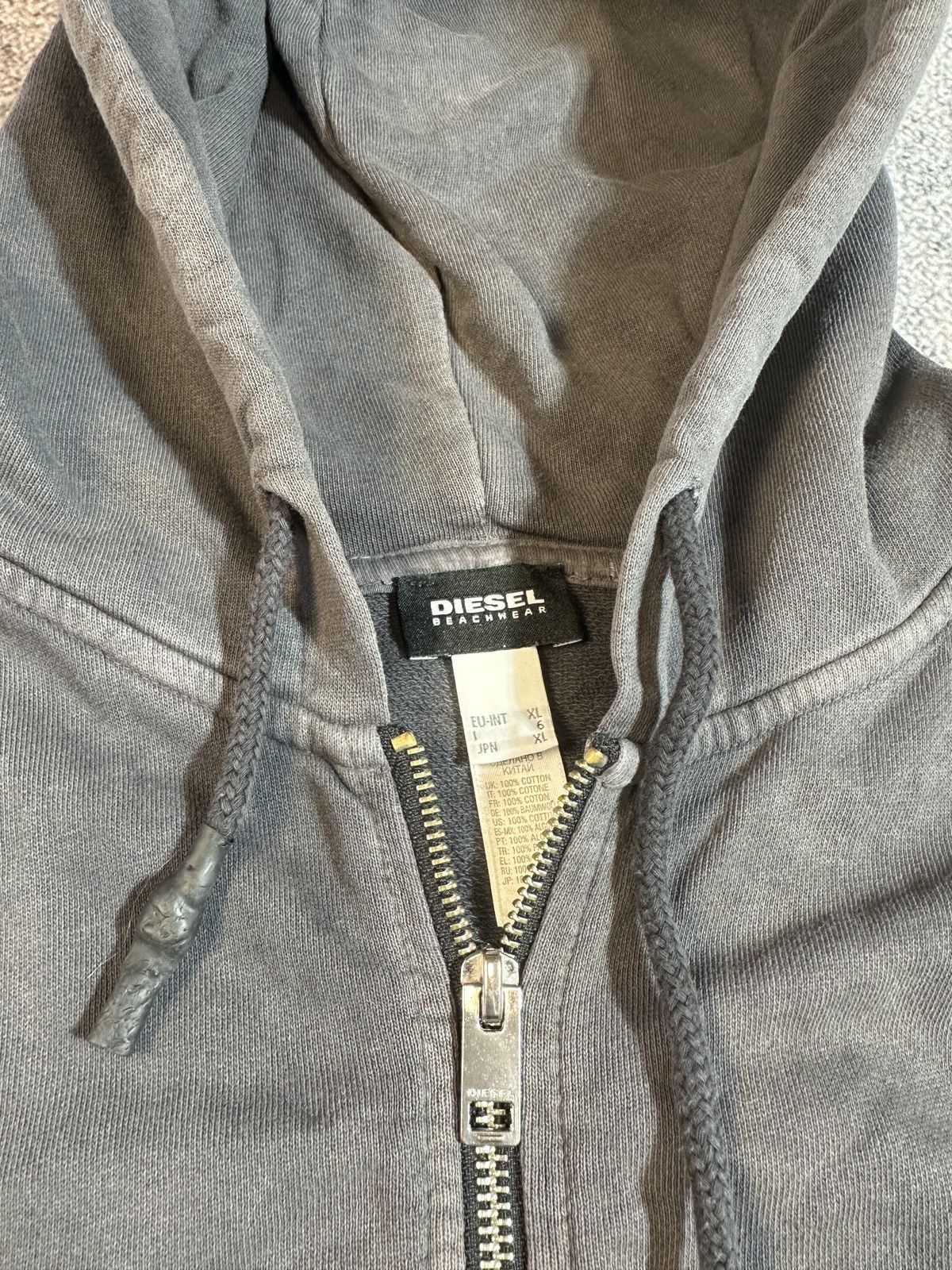 Diesel Vintage Diesel Back Big Logo Zip Up Hoodie Avant Garde Opium Size US XL / EU 56 / 4 - 7 Thumbnail