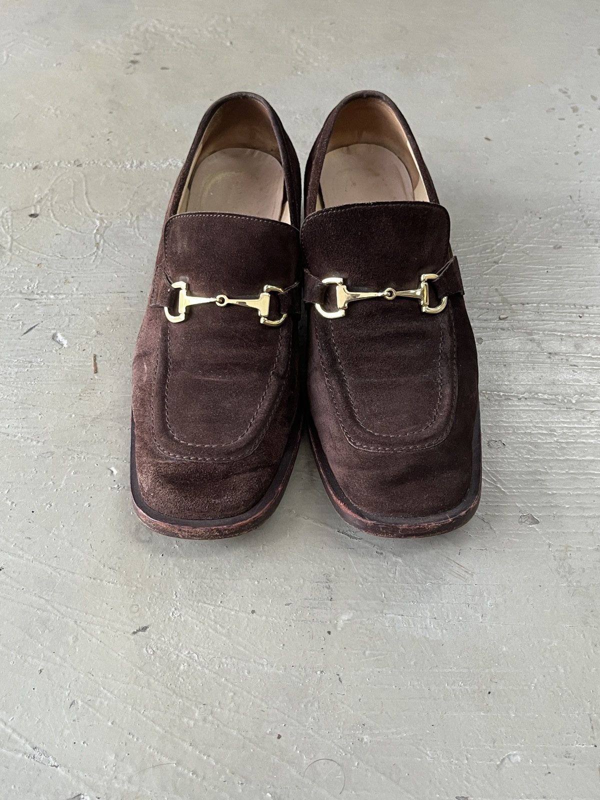 Gucci Vintage Gucci Tom Ford Era Horsebit Suede Leather Loafers Size US 7 / IT 37 - 12 Thumbnail