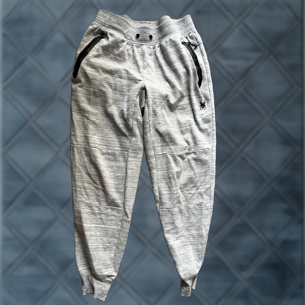 Spyder Spyder Active Pants Men M Gray Jogger Pockets No Drawstring 28in Inseam Knit Cotton Polyester Size US 31 - 1 Thumbnail