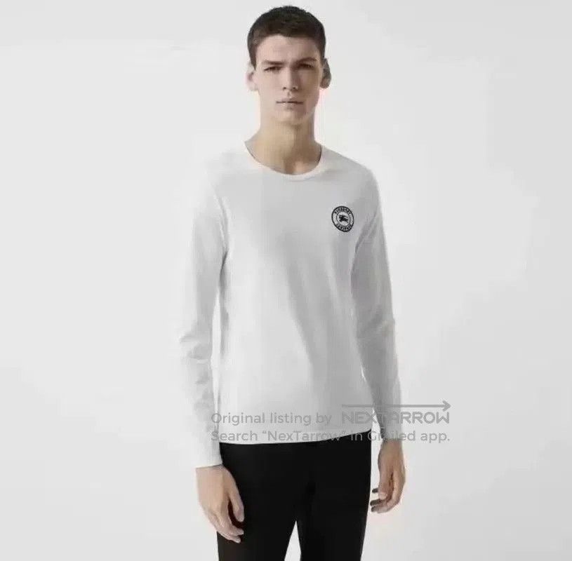 Burberry Burberry White Cotton Logo Long Sleeve T. Size US XL / EU 56 / 4 - 5 Thumbnail