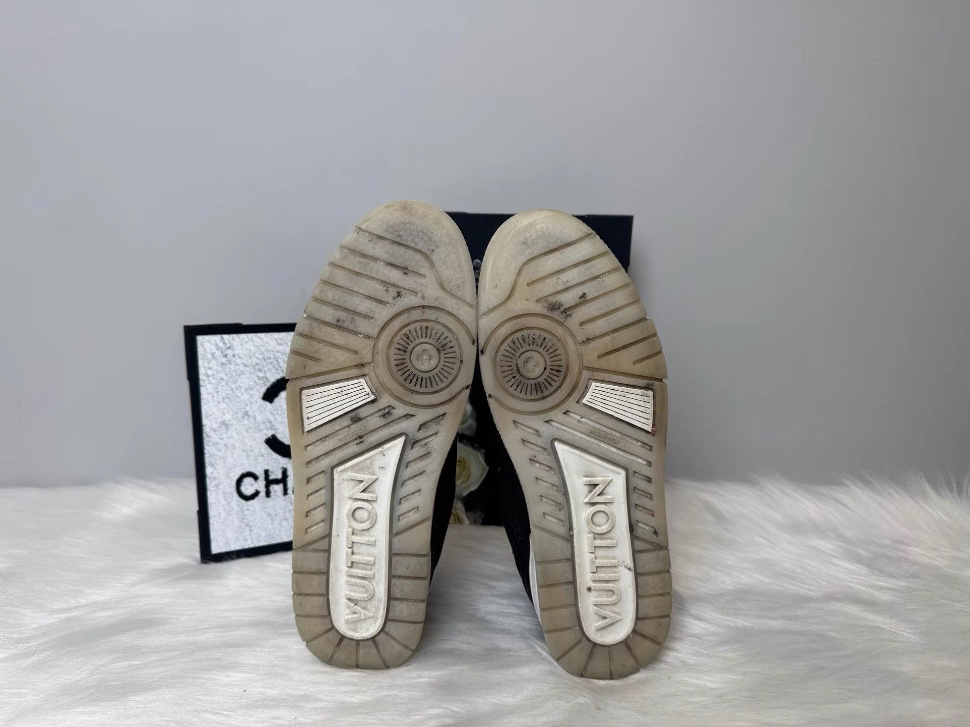 Louis Vuitton LV Trainer Black Monogram Printed Casual Shoes K36 Size US 8 / EU 41 - 4 Thumbnail