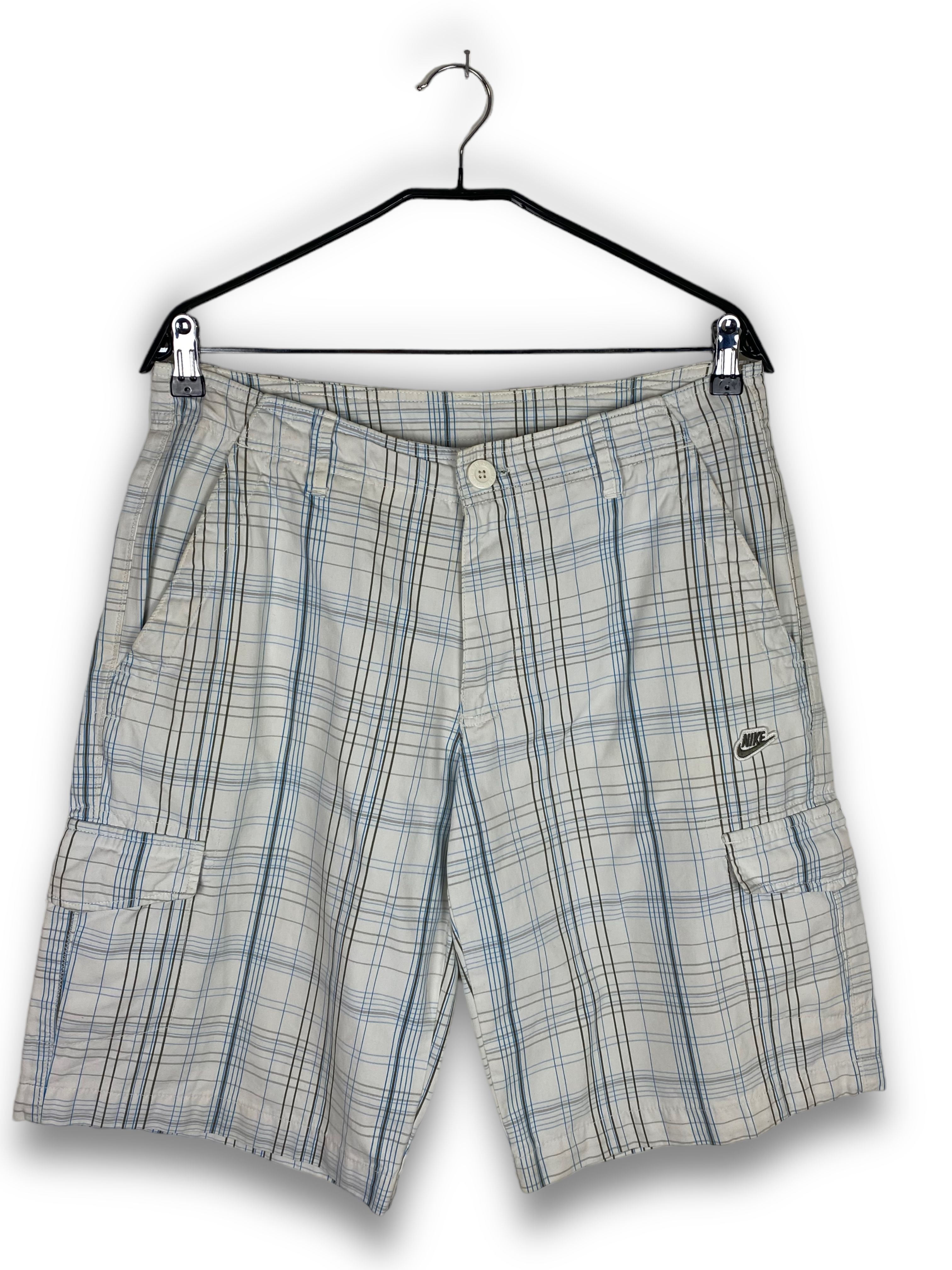 Pre-owned Nike X Vintage Nike White Checked Cargo Short M481