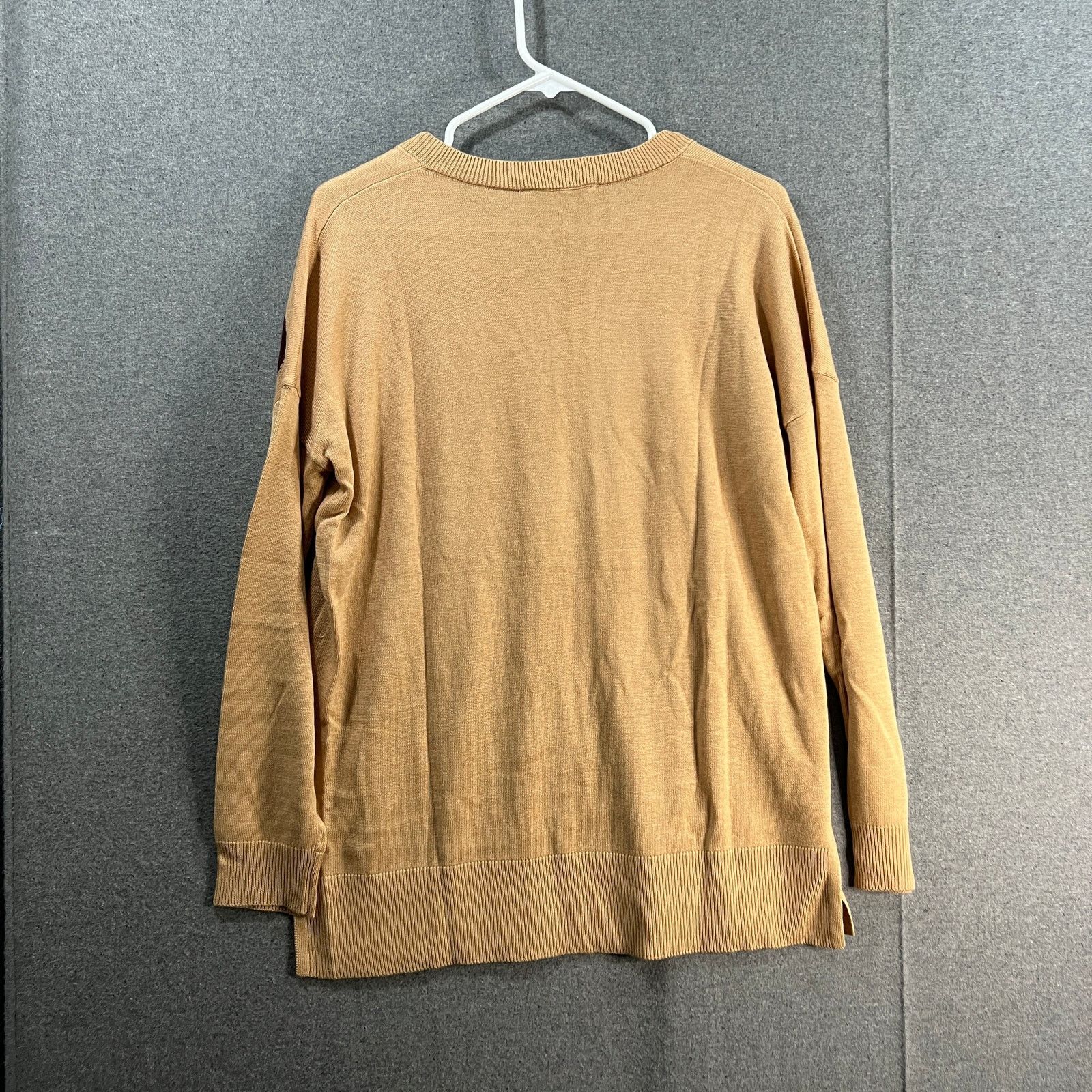 Other Laurie Felt Cashmere Blend Intarsia V-Neck Sweater Sand Size XS / US 0-2 / IT 36-38 - 2 Thumbnail