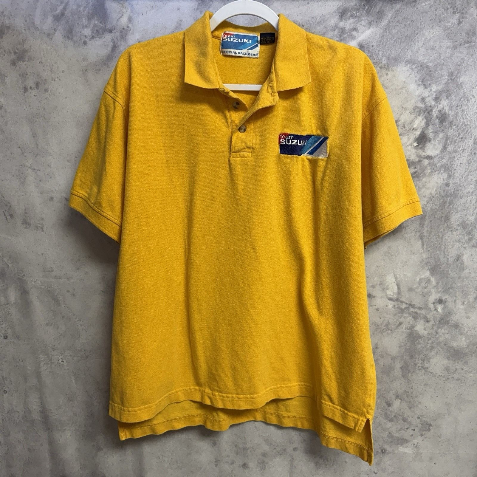 Vintage Team Suzuki Race Polo Shirt Mens Large Yellow Size US L / EU 52-54 / 3 - 1 Thumbnail