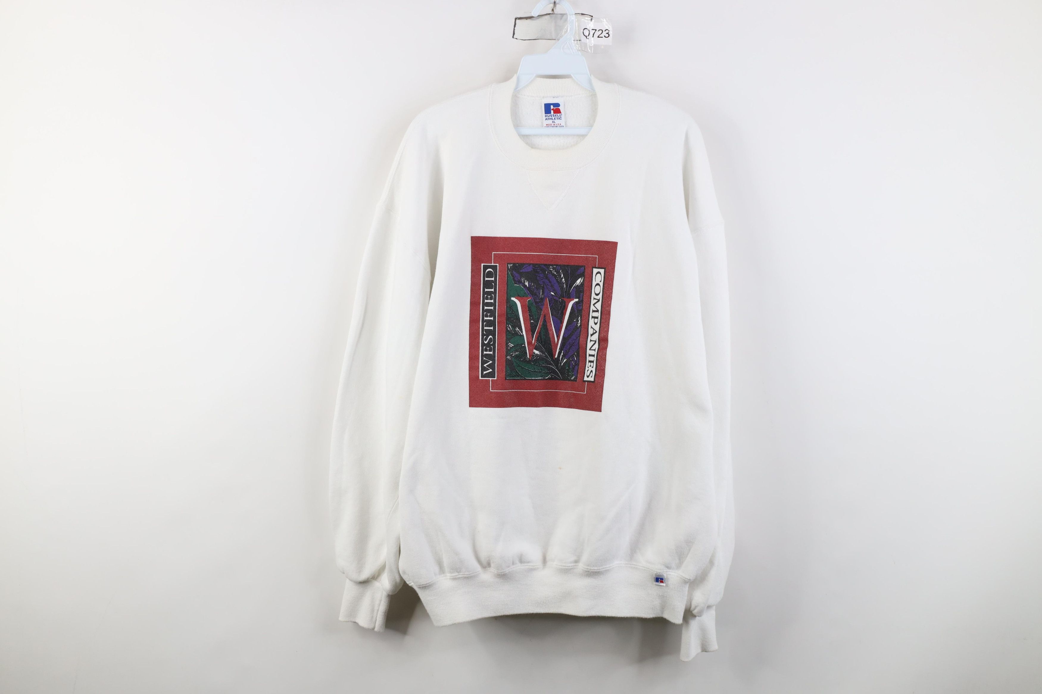 Russell Athletic Vintage 90s Russell Athletic Companies Sweatshirt White USA Size US XL / EU 56 / 4 - 1 Thumbnail