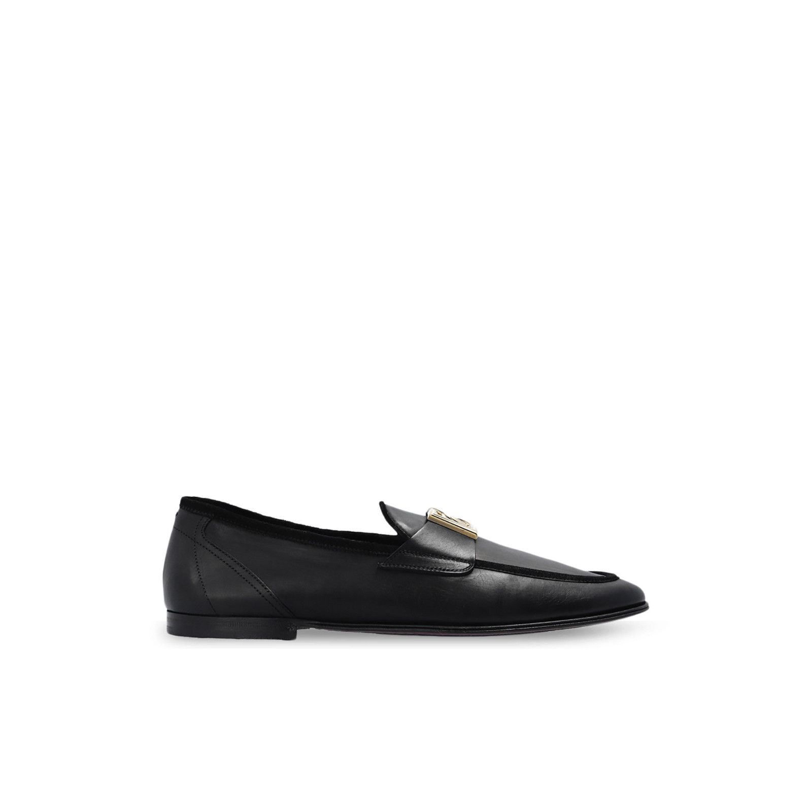 DOLCE&GABBANA DG Black Leather Loafers New & Authentic (Men'