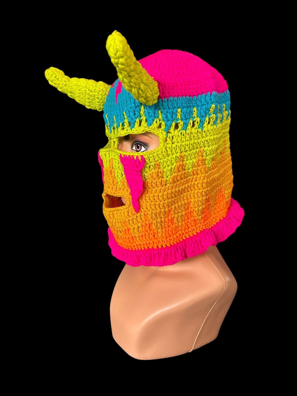 Japanese Brand × Kapital × Vintage Very Rare Crochet Knitted Handmade Balaclava Masked Size ONE SIZE - 4 Thumbnail