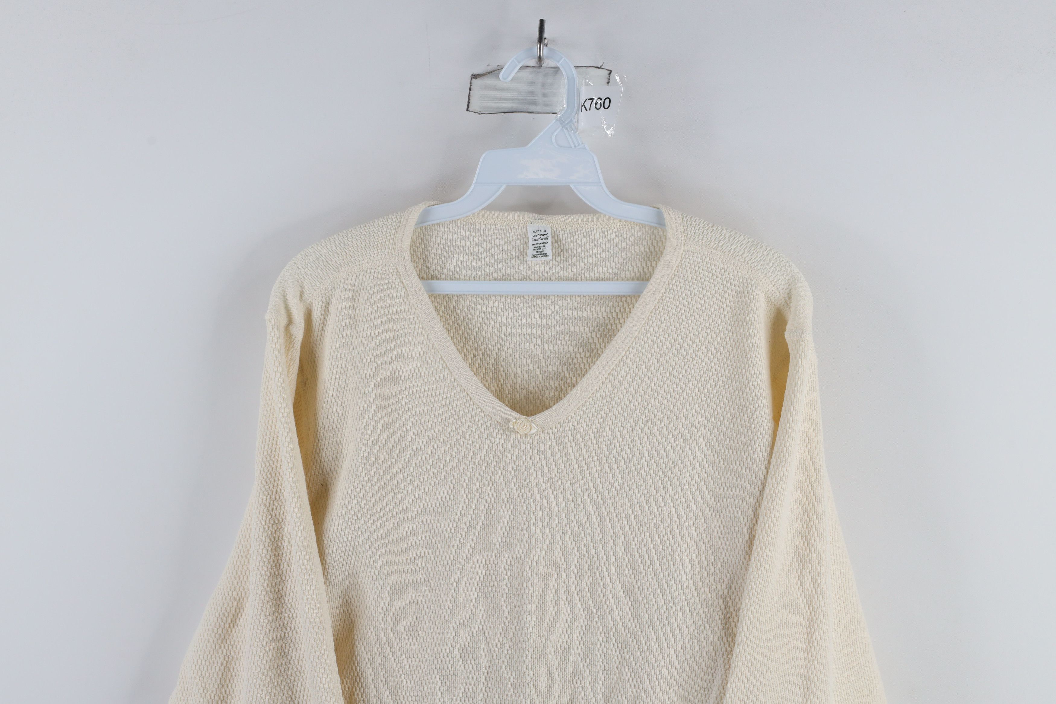 Vintage Vintage 90s Streetwear Thermal Waffle Knit T-Shirt USA Size XL / US 12-14 / IT 48-50 - 2 Thumbnail