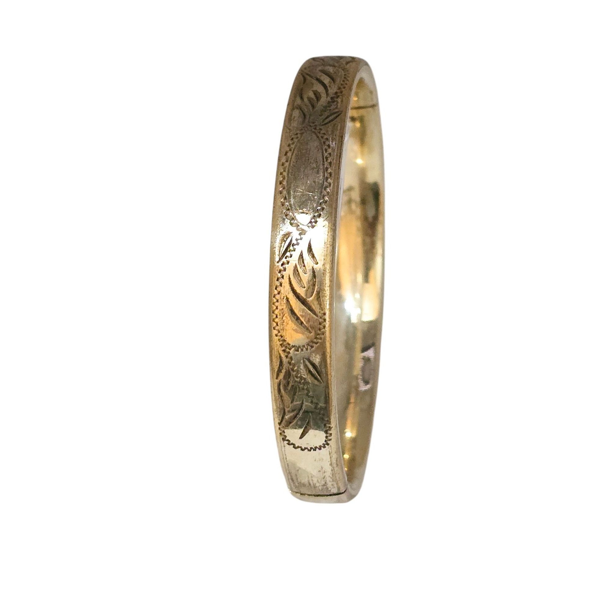 Vintage Vintage Heavy Etched Gold-Filled Bangle Bracelet (A7785) Size ONE SIZE - 2 Thumbnail
