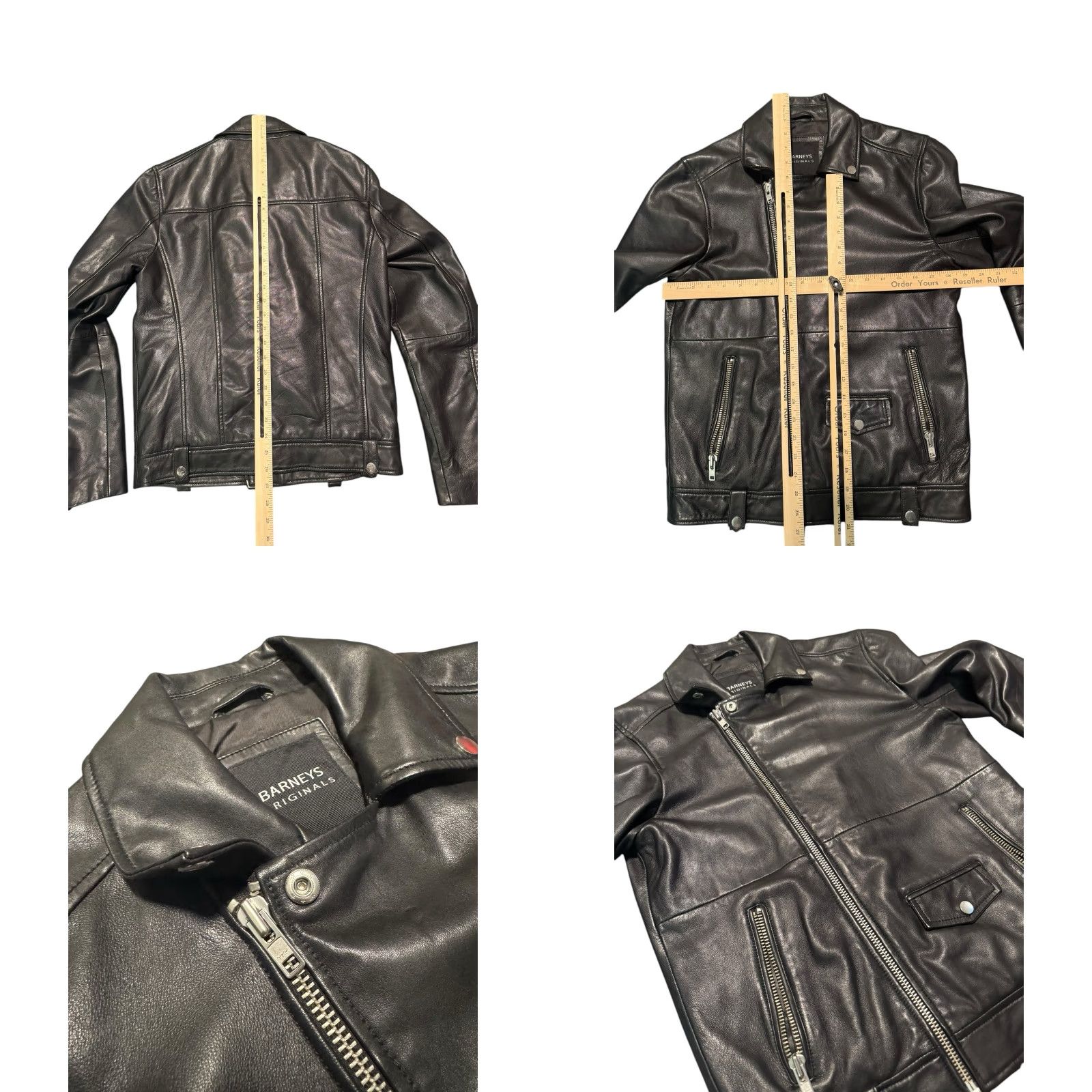 Skin BARNEYS Originals Leather Jacket Moto Biker Black Size SML Mens Regular Short Zip Pockets Full Zip Leather Barneys Originals Jacket Size US S / EU 44-46 / 1 - 10 Thumbnail