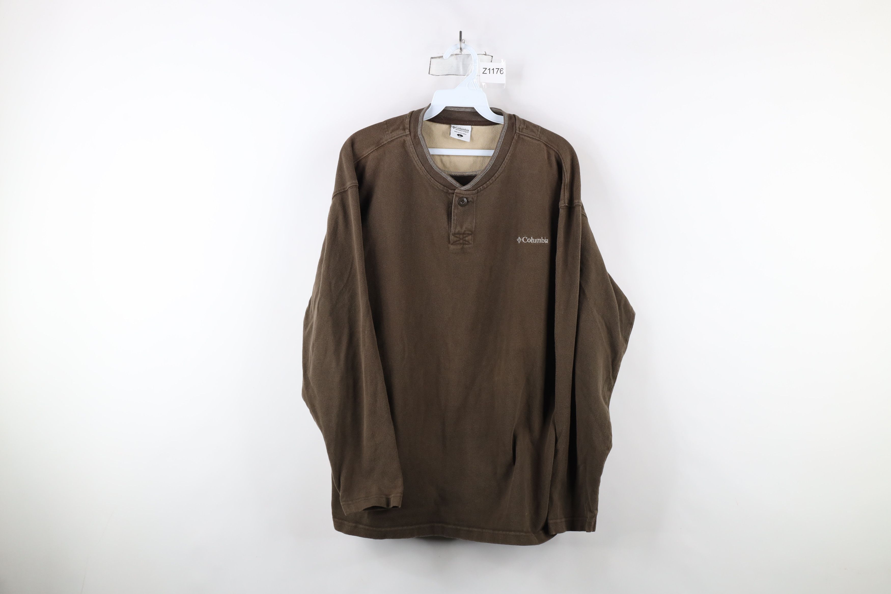 Columbia × Vintage Vintage 90s Columbia Ribbed Knit Long Sleeve Henley T-Shirt Size US L / EU 52-54 / 3 - 1 Thumbnail