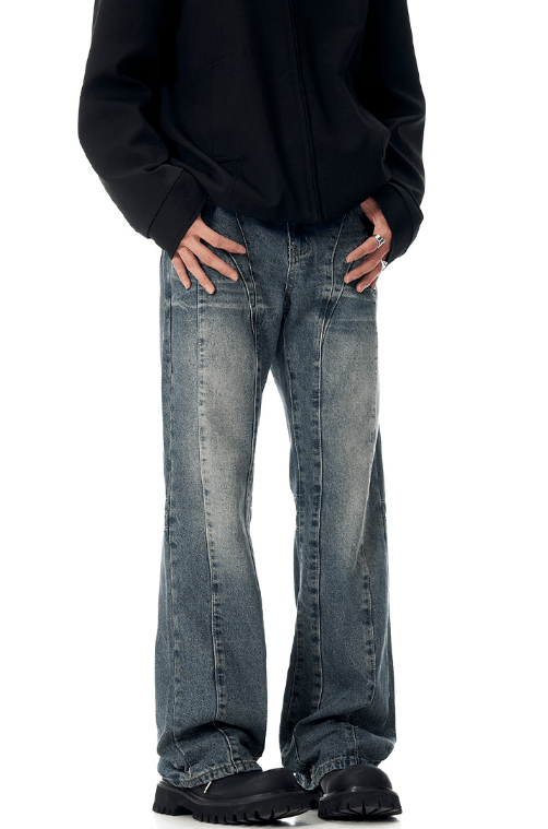 Japanese Brand American retro blue wide-leg cleanfit jeans Size US 32 / EU 48 - 3 Thumbnail