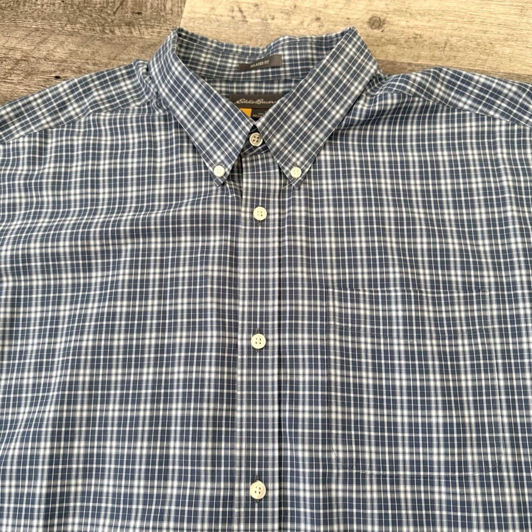 Eddie Bauer Eddie Bauer Travex Active Shirt Mens 2XL Relaxed Fit Blue Plaid Long Sleeve Button-Up Size US XXL / EU 58 / 5 - 6 Thumbnail