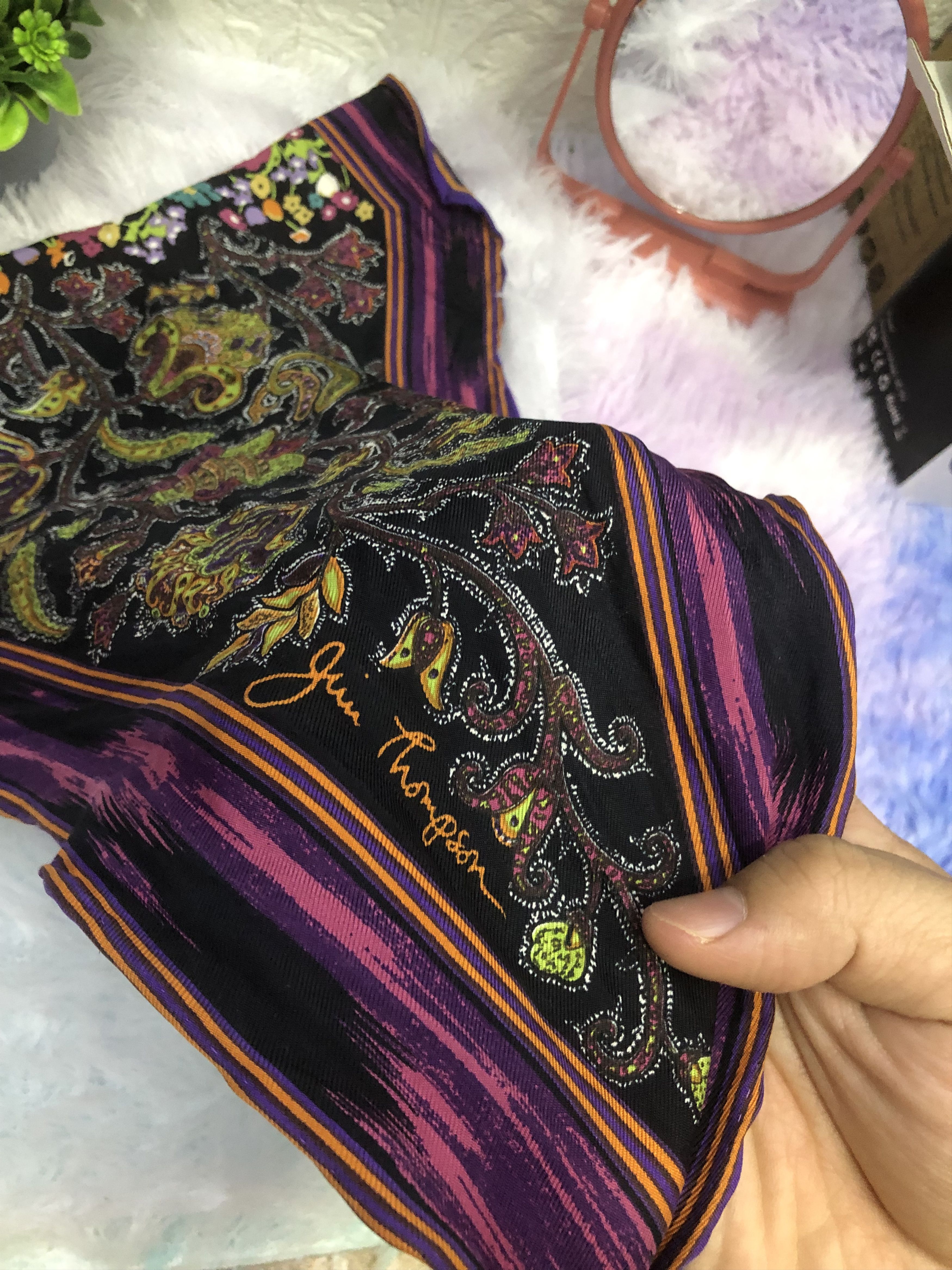 Jim Thompson Jim Thompson Printed Silk Scarf Size ONE SIZE - 3 Thumbnail