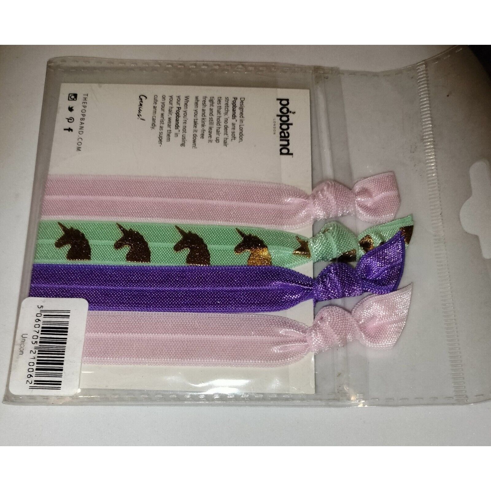 Other Popband 4 Pack Glitter Hair Accessories Band Pink Unicorn Pu Size ONE SIZE - 2 Thumbnail